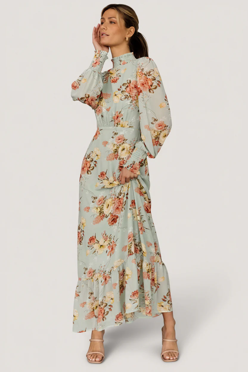 Luciana Maxi Dress | Sage Multi - Image 3