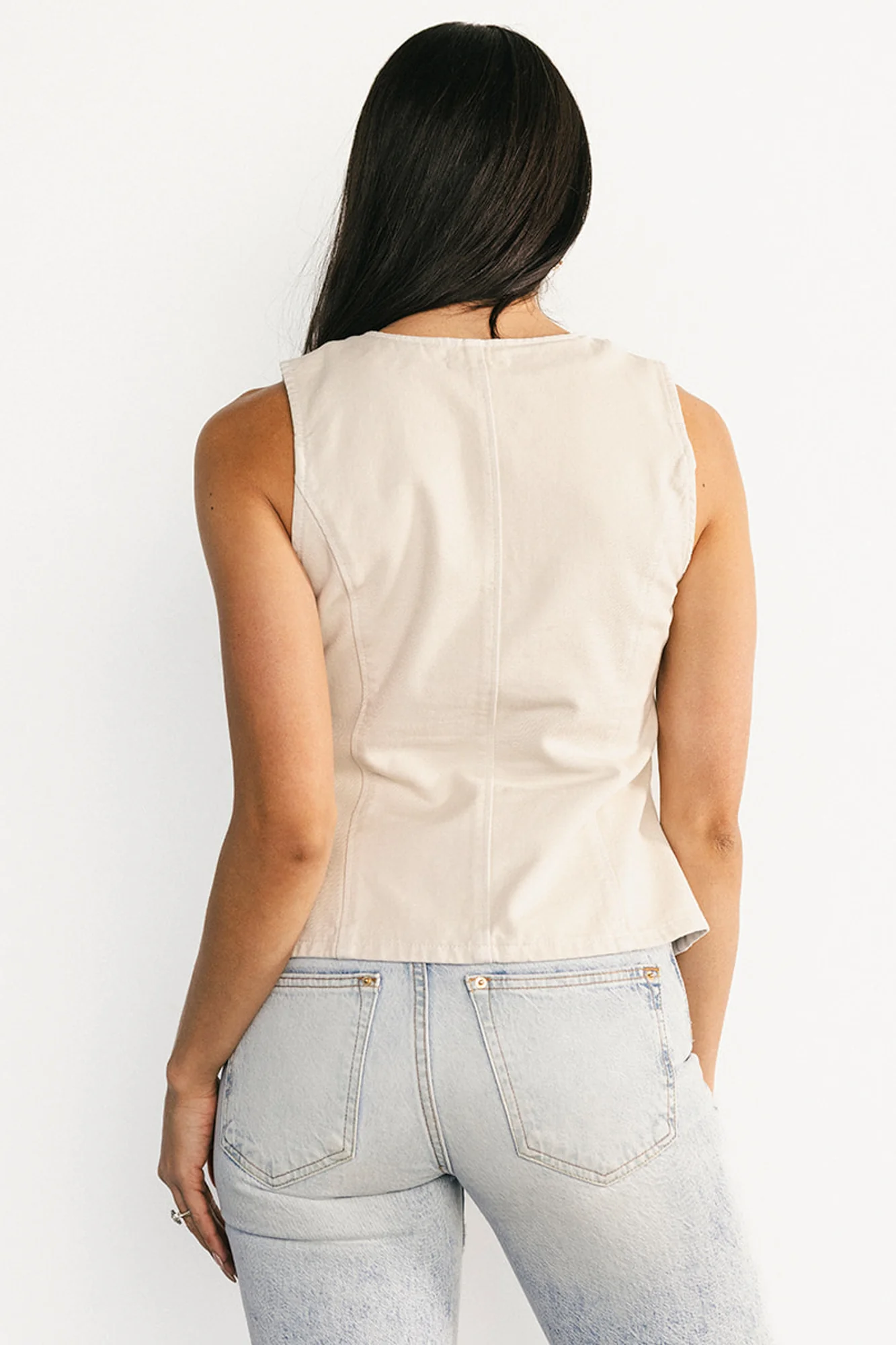 Luz Denim Vest | Ecru - Image 4