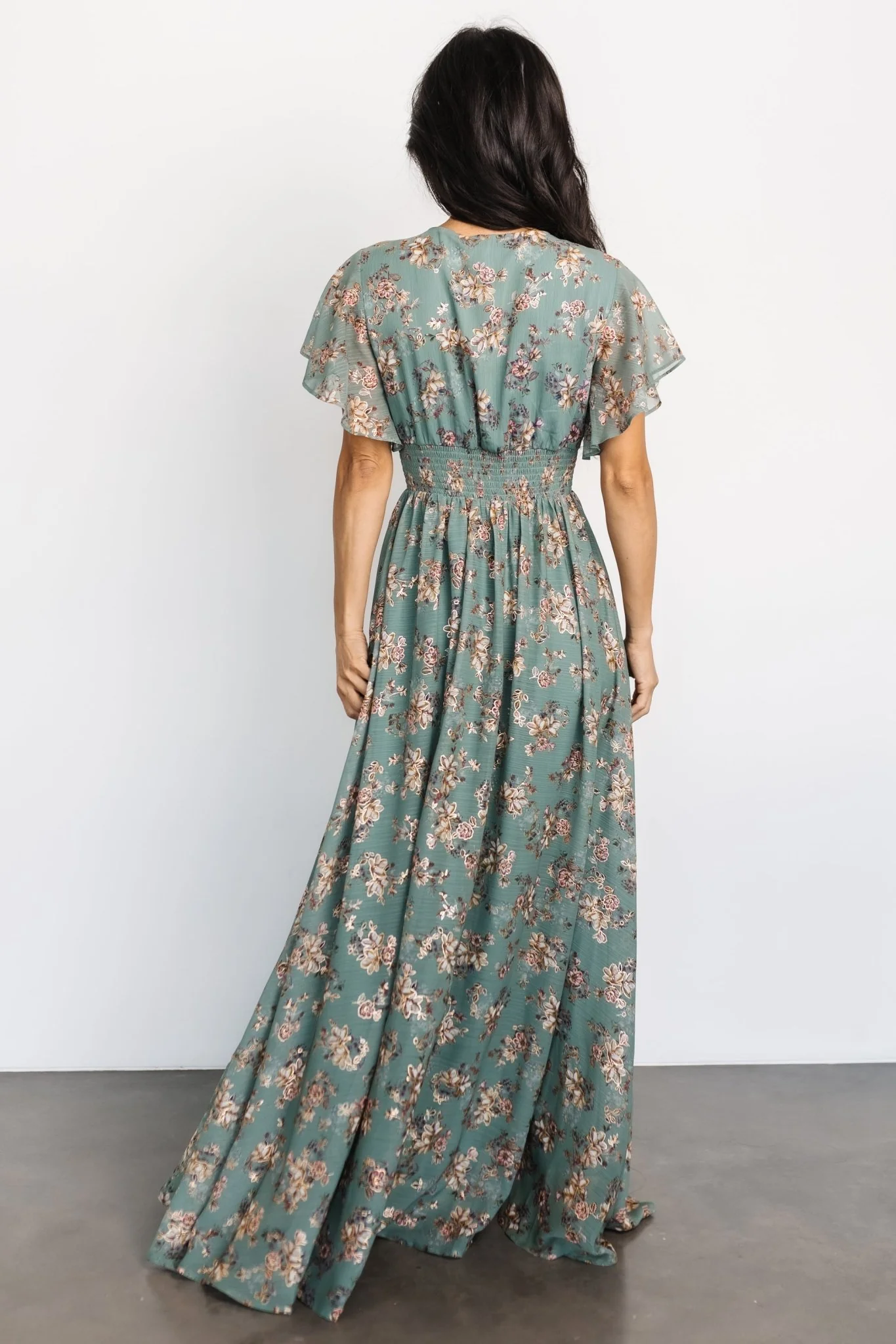 Lynlee Metallic Maxi Dress | Eucalyptus - Image 7
