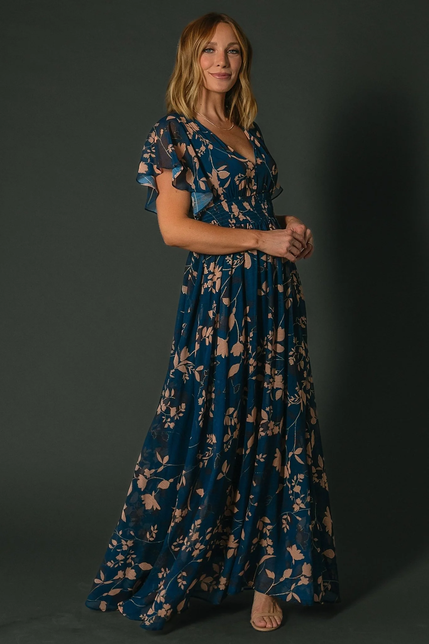 Lynlee Metallic Maxi Dress | Topaz - Image 2