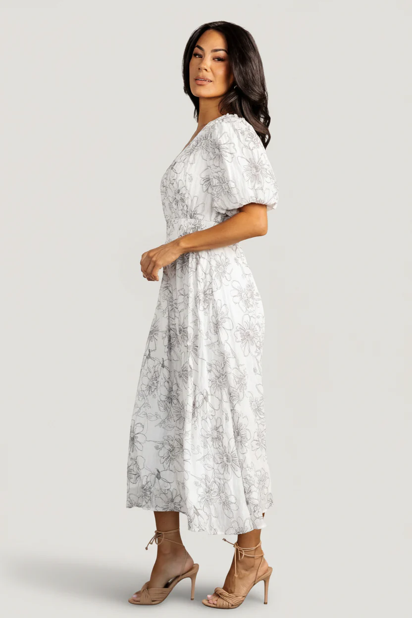 Makenna Midi Dress | Off White Print - Image 7