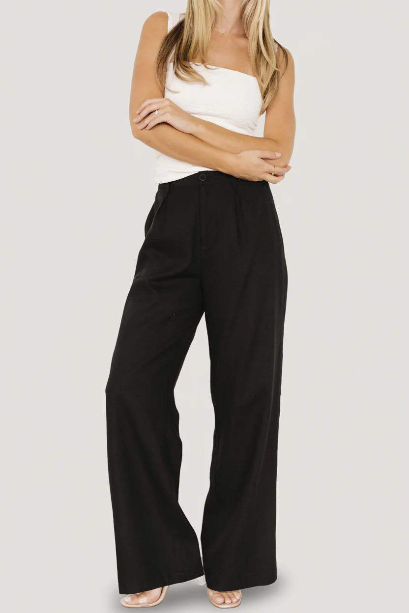 Malin Wide Leg Pants | Black - Image 6