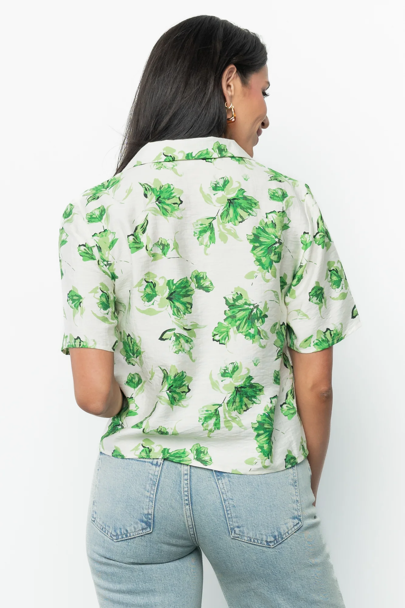 Mar Button Up Top | Green Floral - Image 4
