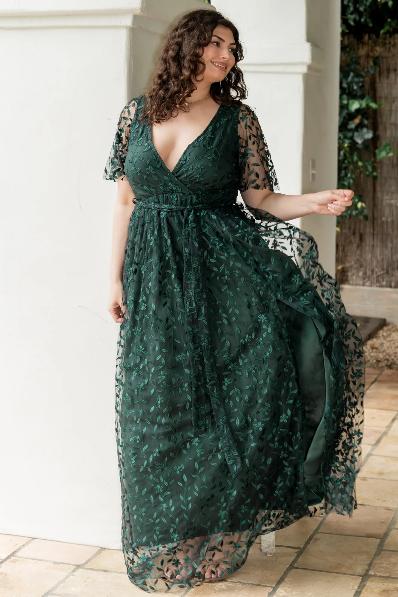 Marseille Embossed Maxi Dress | Green - Image 4