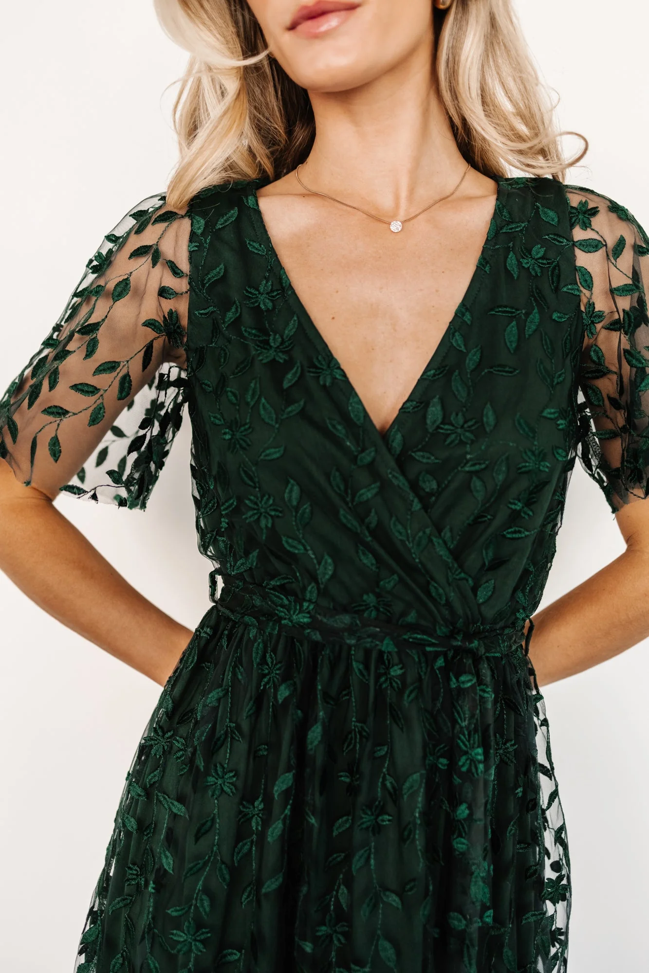 Marseille Embossed Maxi Dress | Green - Image 5