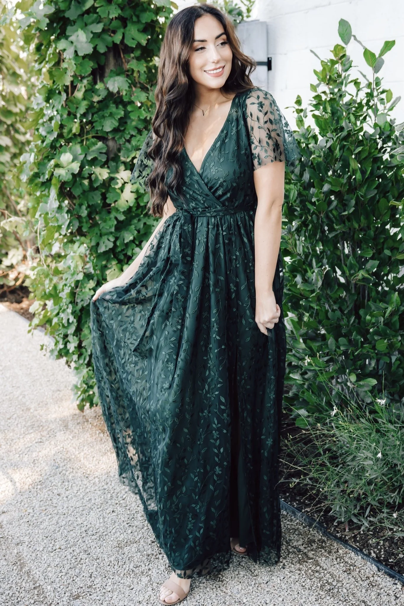 Marseille Embossed Maxi Dress | Green - Image 6