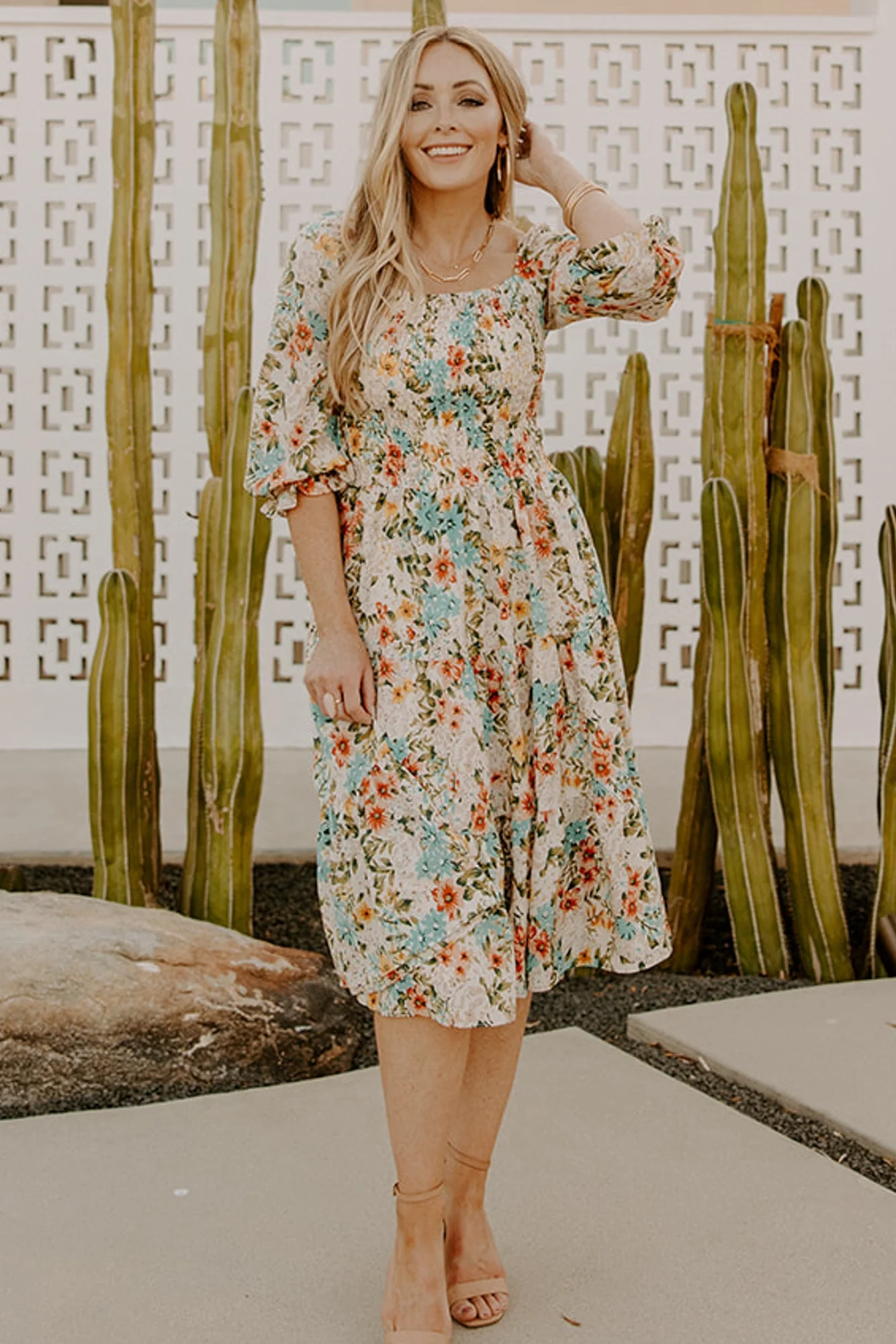 Marta Smocked Midi Dress | Summer Floral - Image 11