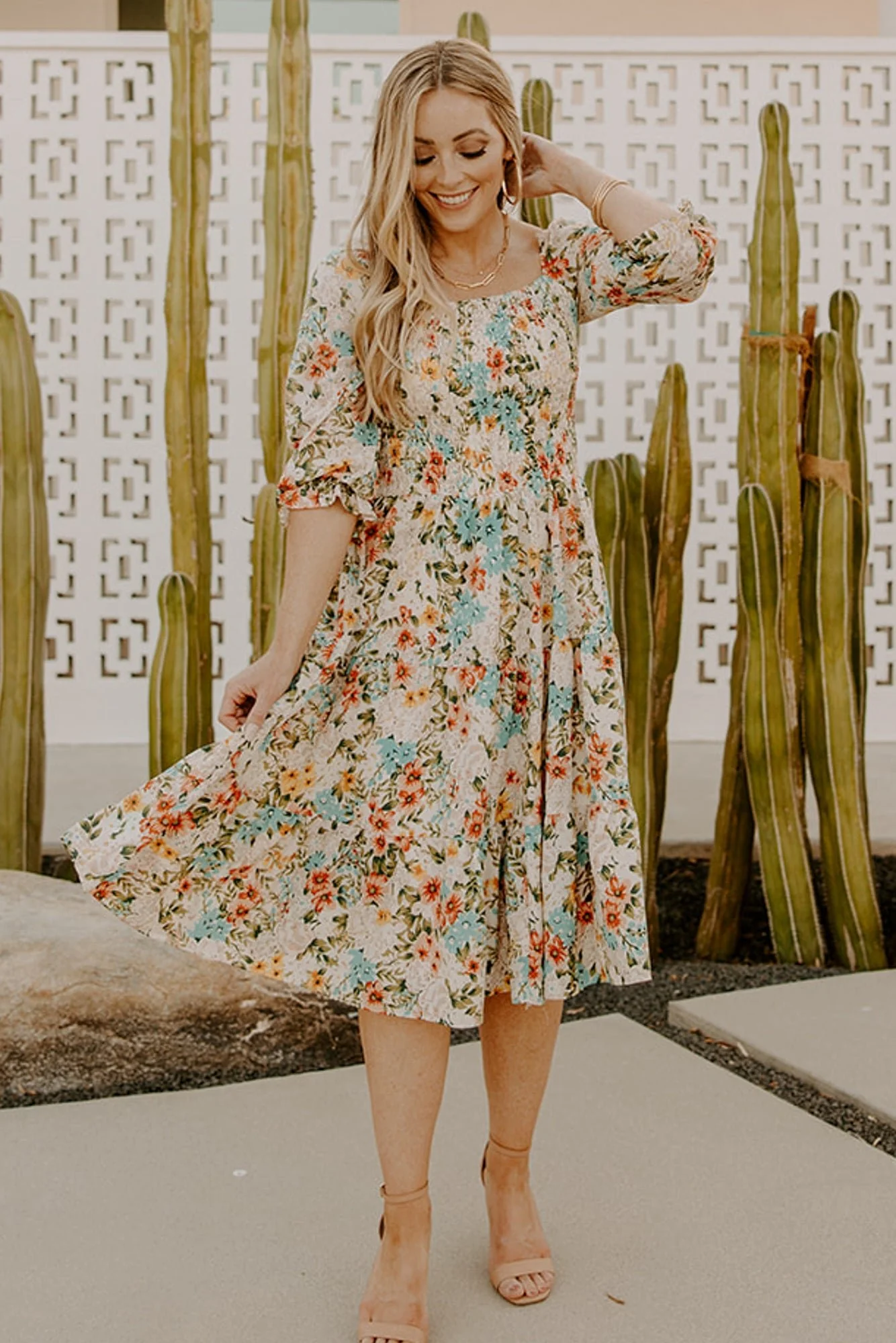 Marta Smocked Midi Dress | Summer Floral - Image 3