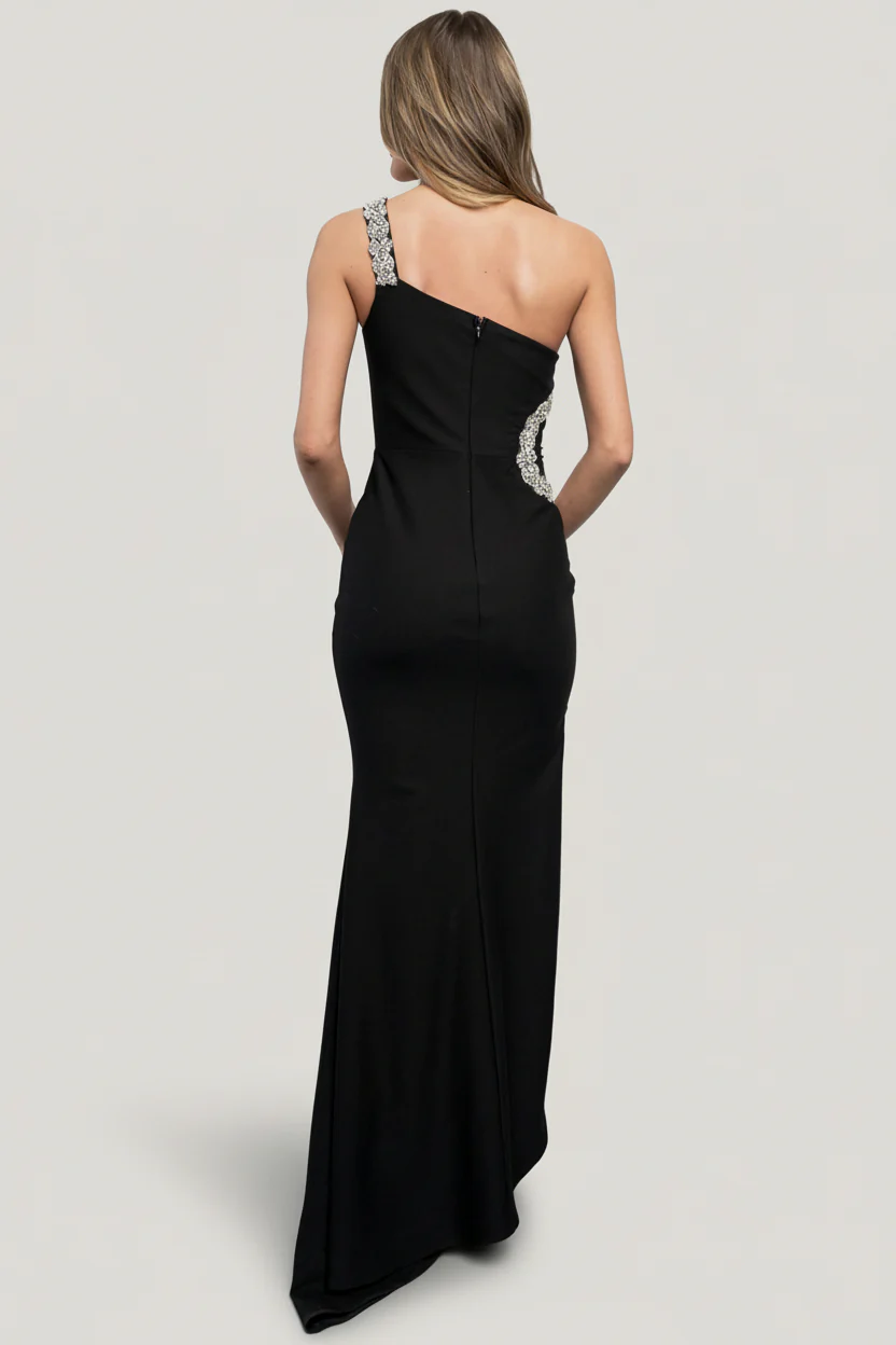 Maxine One Shoulder Gown | Black - Image 4