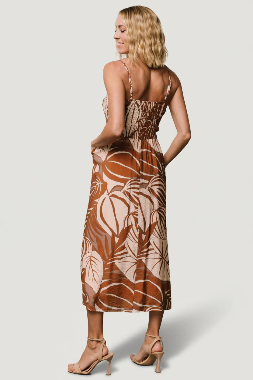 McKinley Smocked Dress | Cream + Camel Multi - Image 4