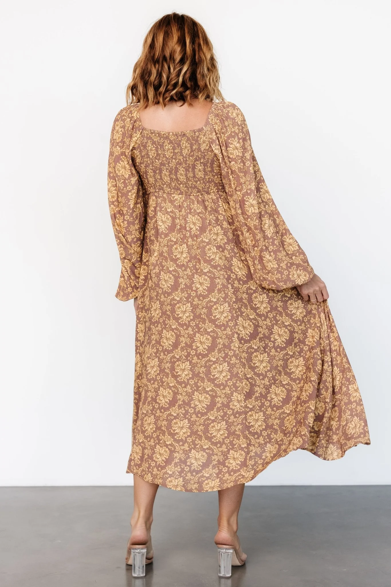 McKinney Dress | Brown + Gold Floral - Image 4
