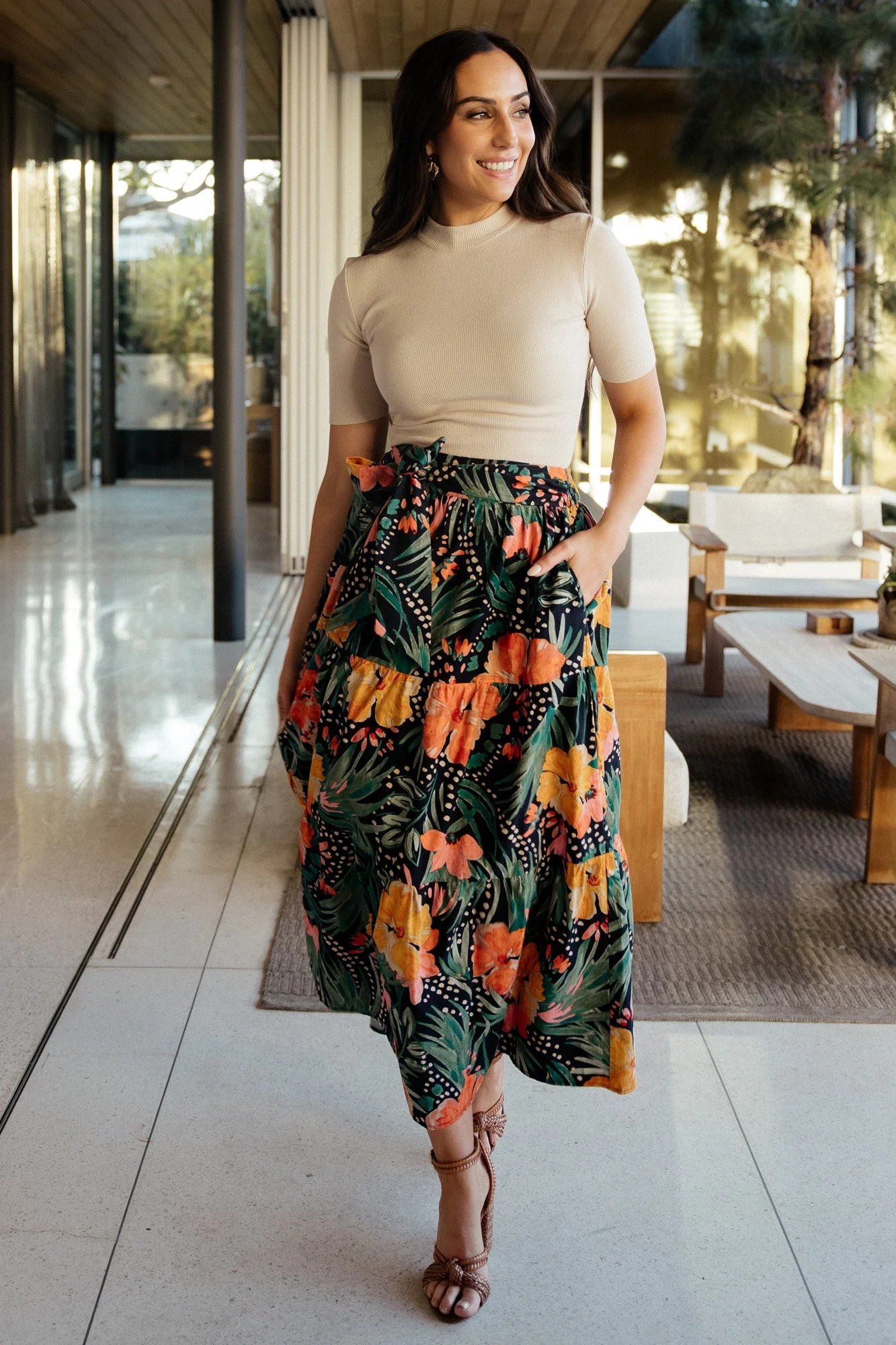 Melea Skirt | Navy Multi Floral - Image 2