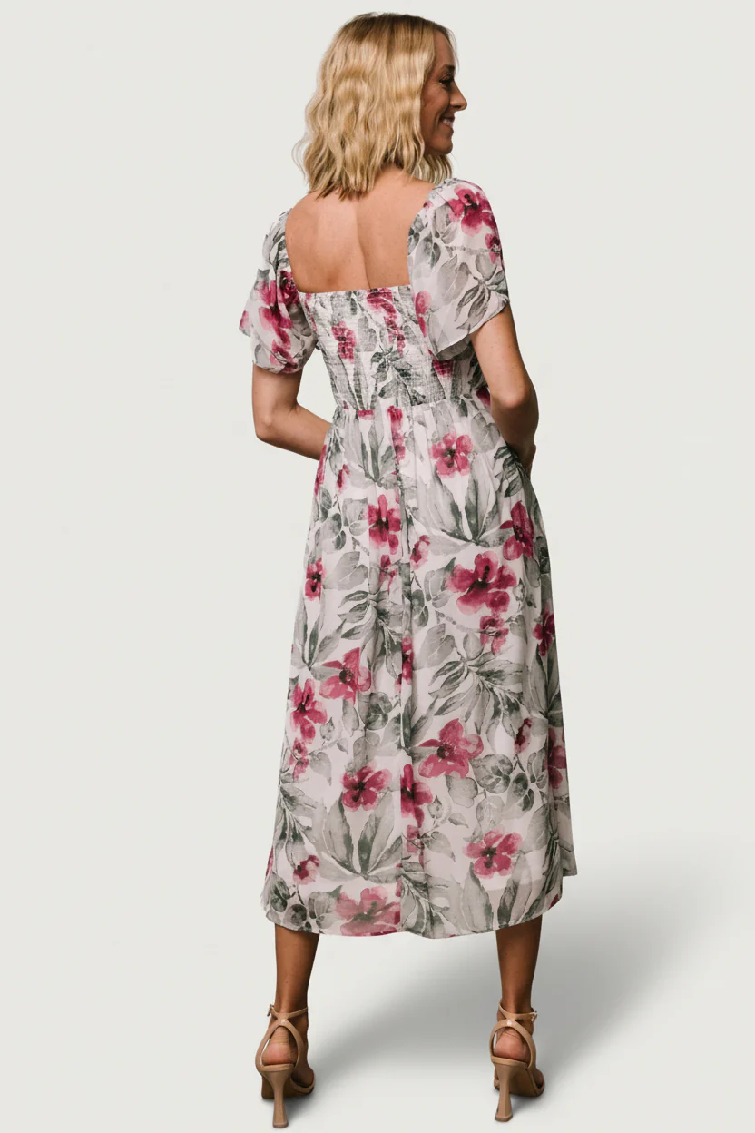 Melinda Midi Dress | Pink Floral - Image 4