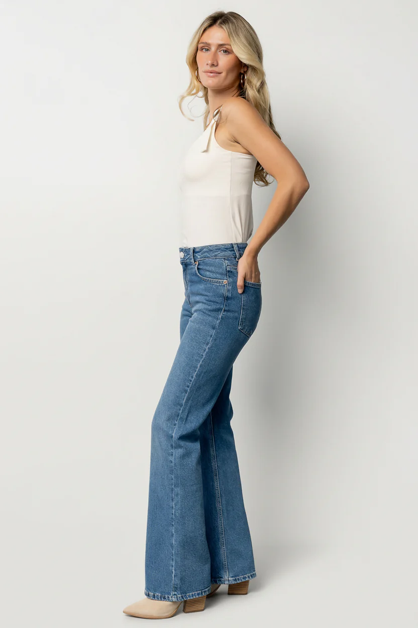 Michel High Rise Bootcut Jeans | Mid Wash - Image 7
