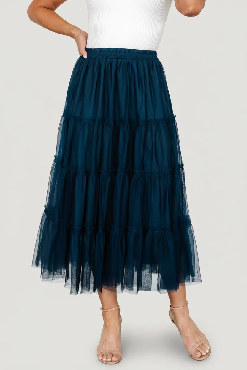 Galena Tulle Skirt | Deep Topaz