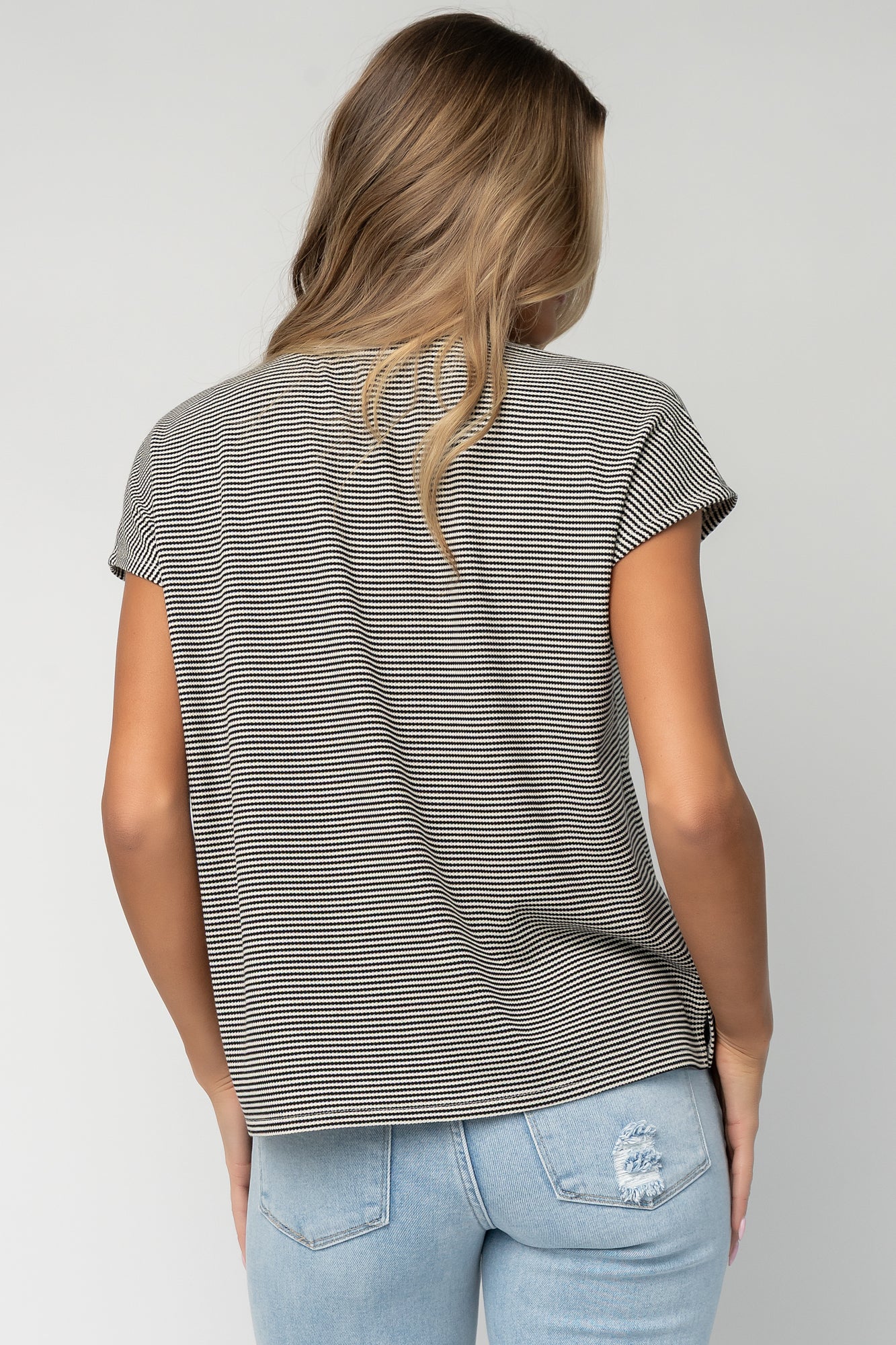 Millie Striped Top | Black + White - Image 4