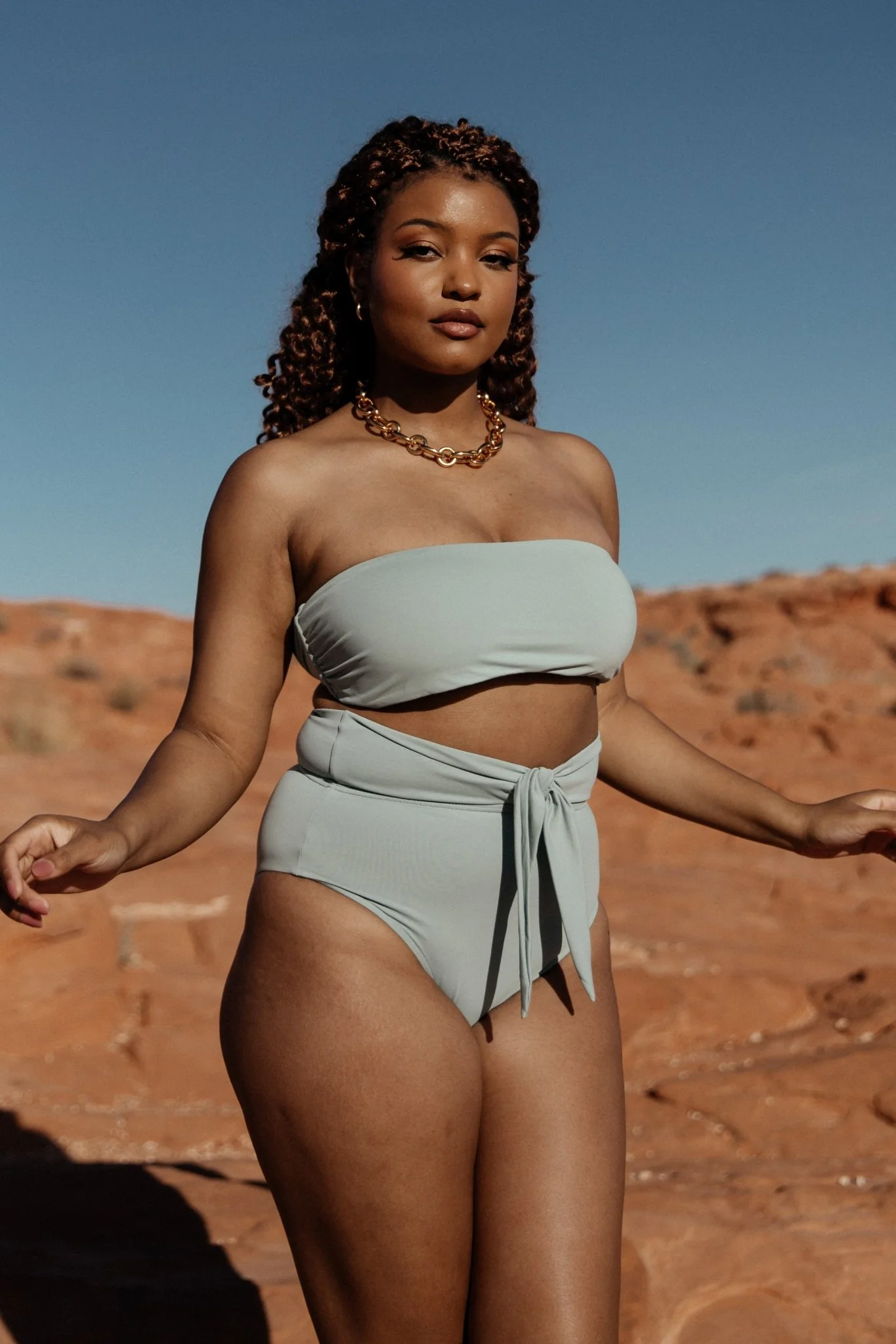 Milos High Waist Bikini Bottom | Sage - Image 4