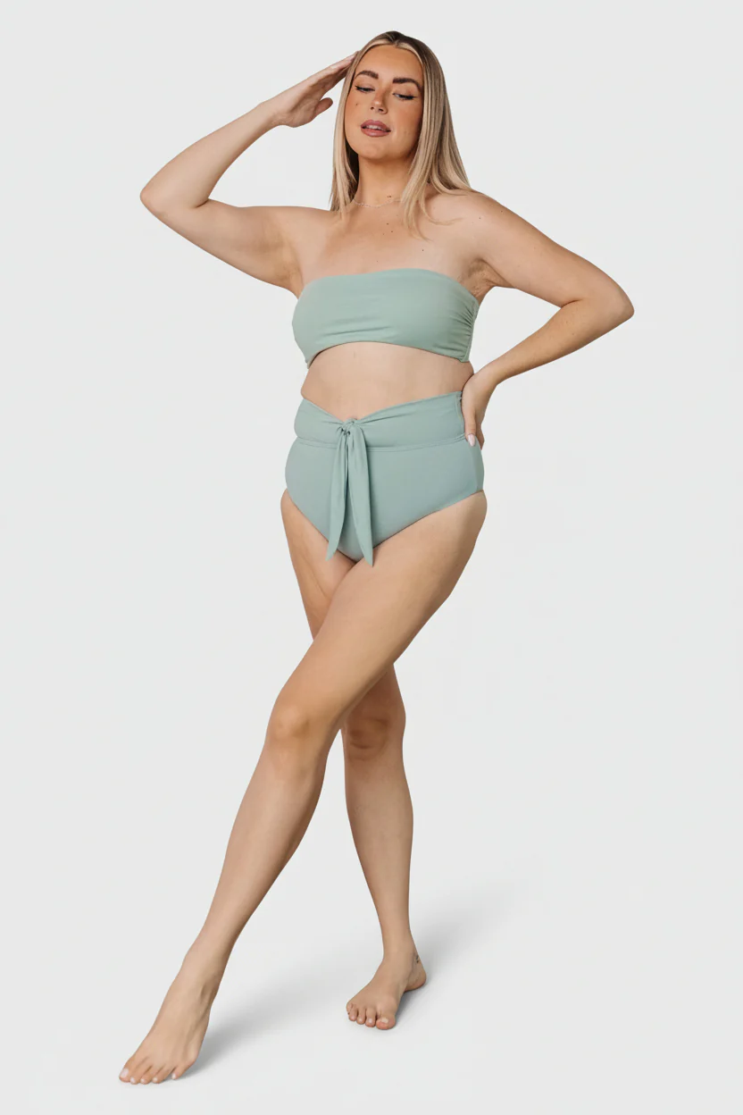 Milos High Waist Bikini Bottom | Sage - Image 7