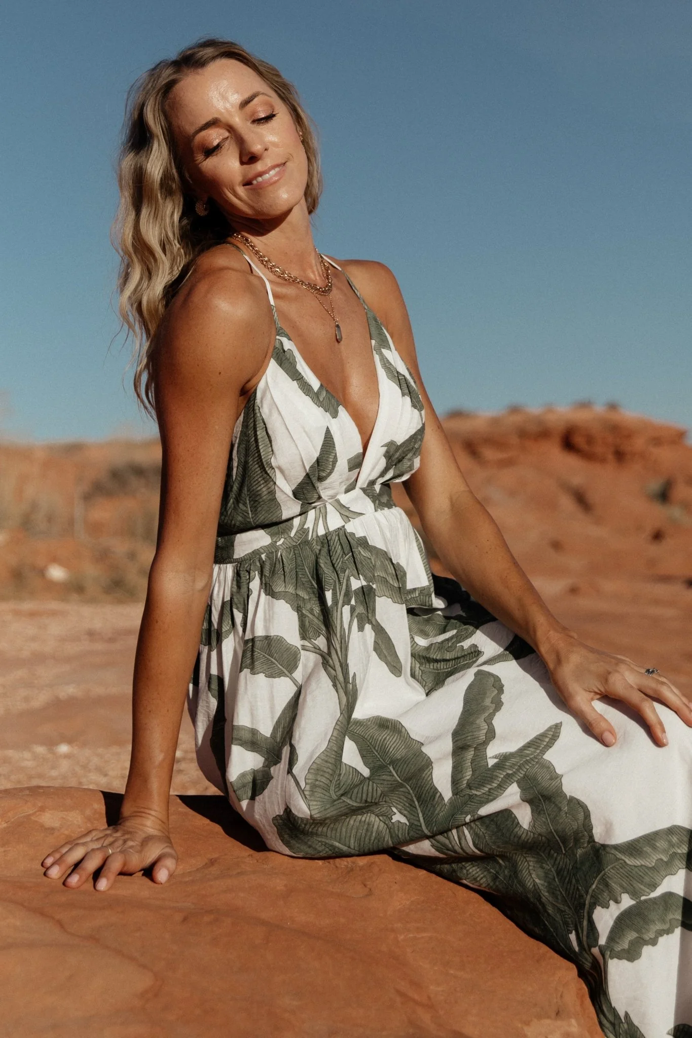 Miramar Maxi Dress | Green Print - Image 3