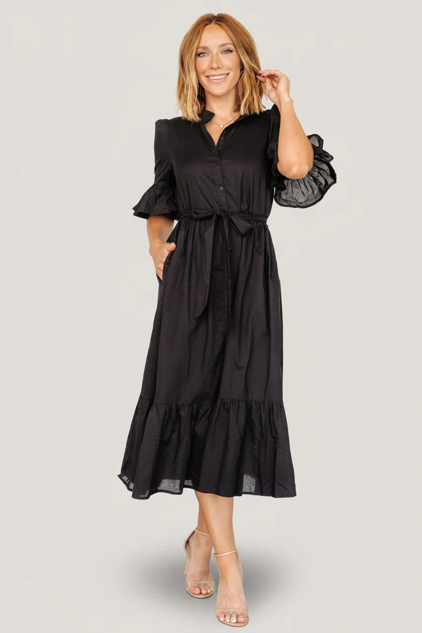 Mirielle Midi Dress | Black - Image 4