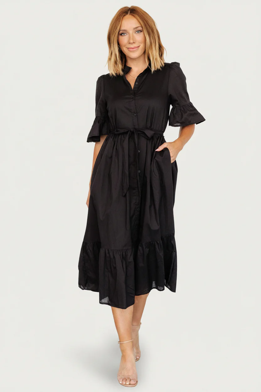 Mirielle Midi Dress | Black - Image 6
