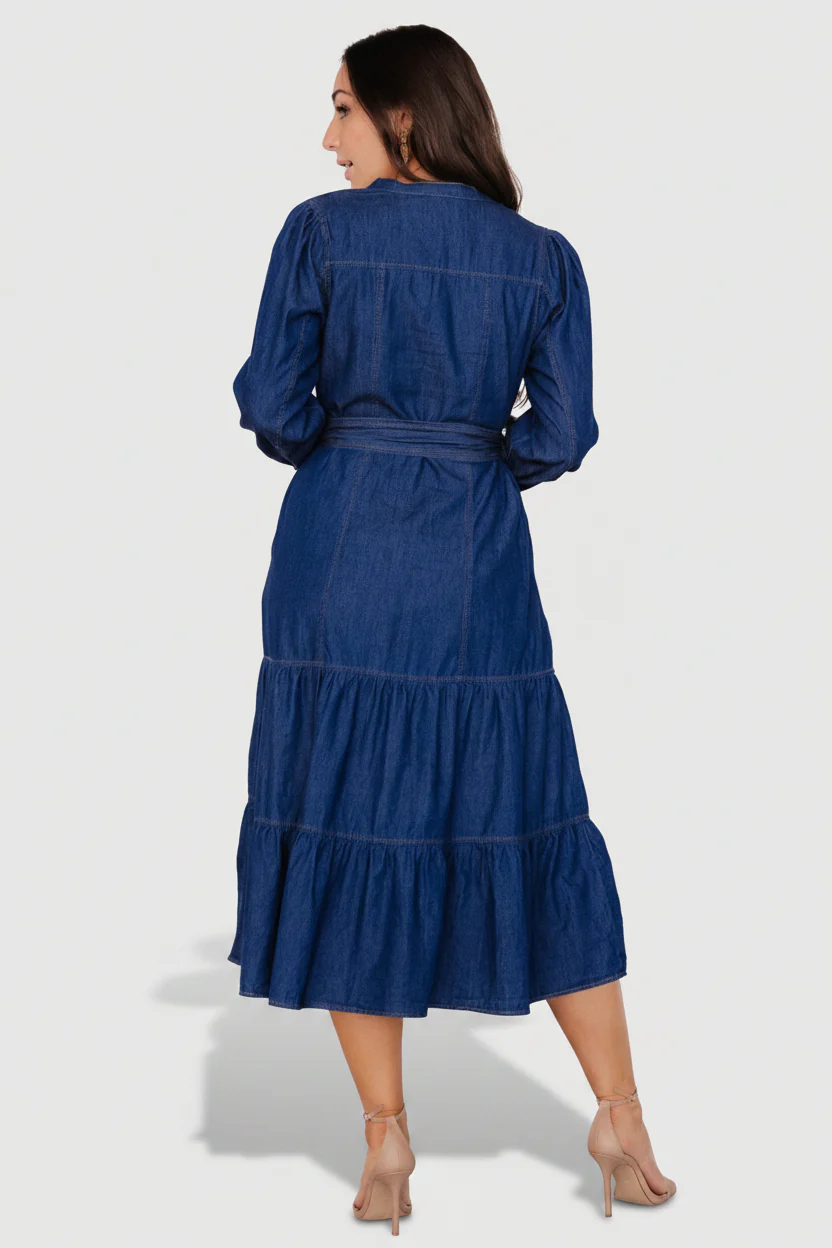 Misty Midi Dress | Denim Blue - Image 4