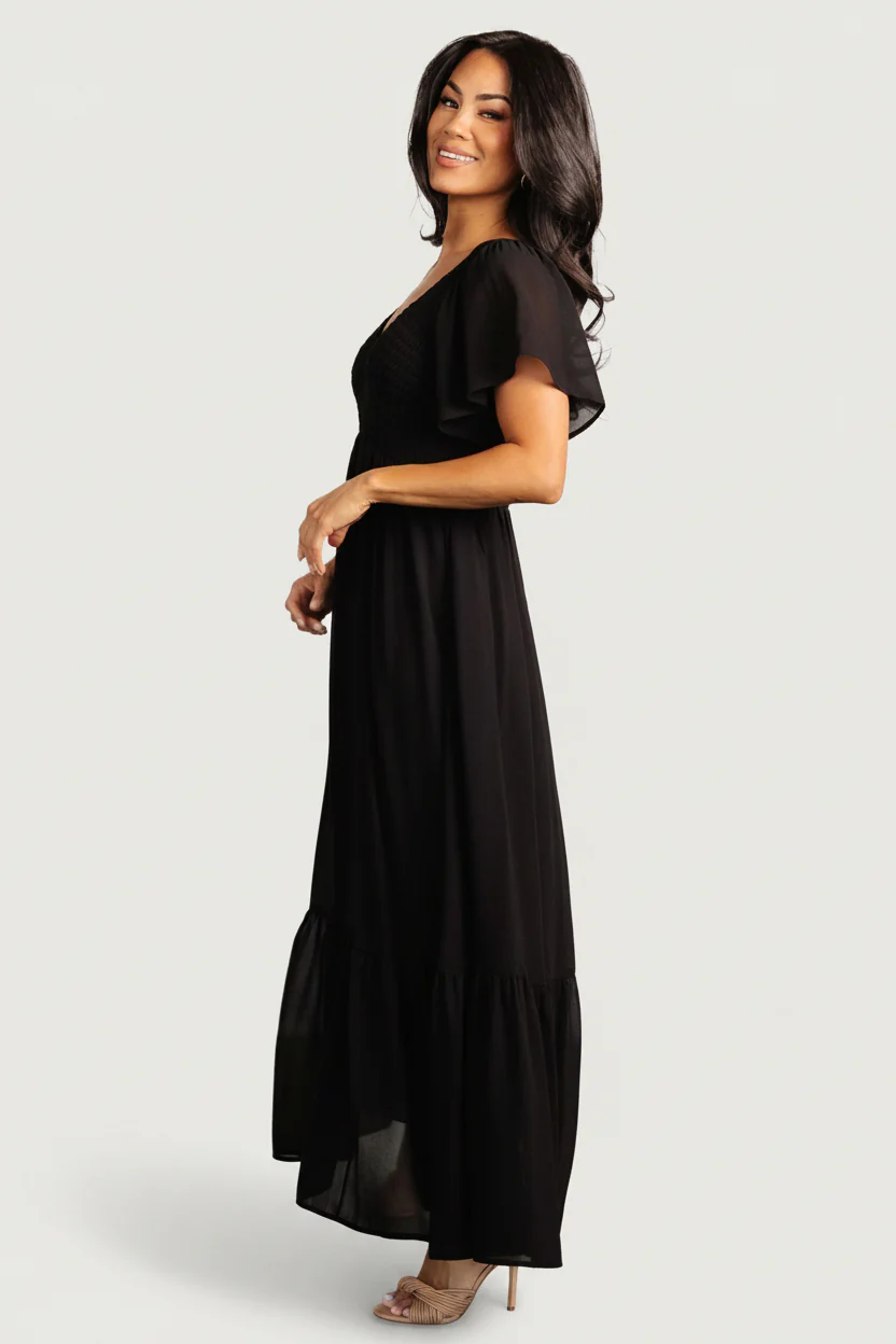 Monica Smocked Dress | Black - Image 6