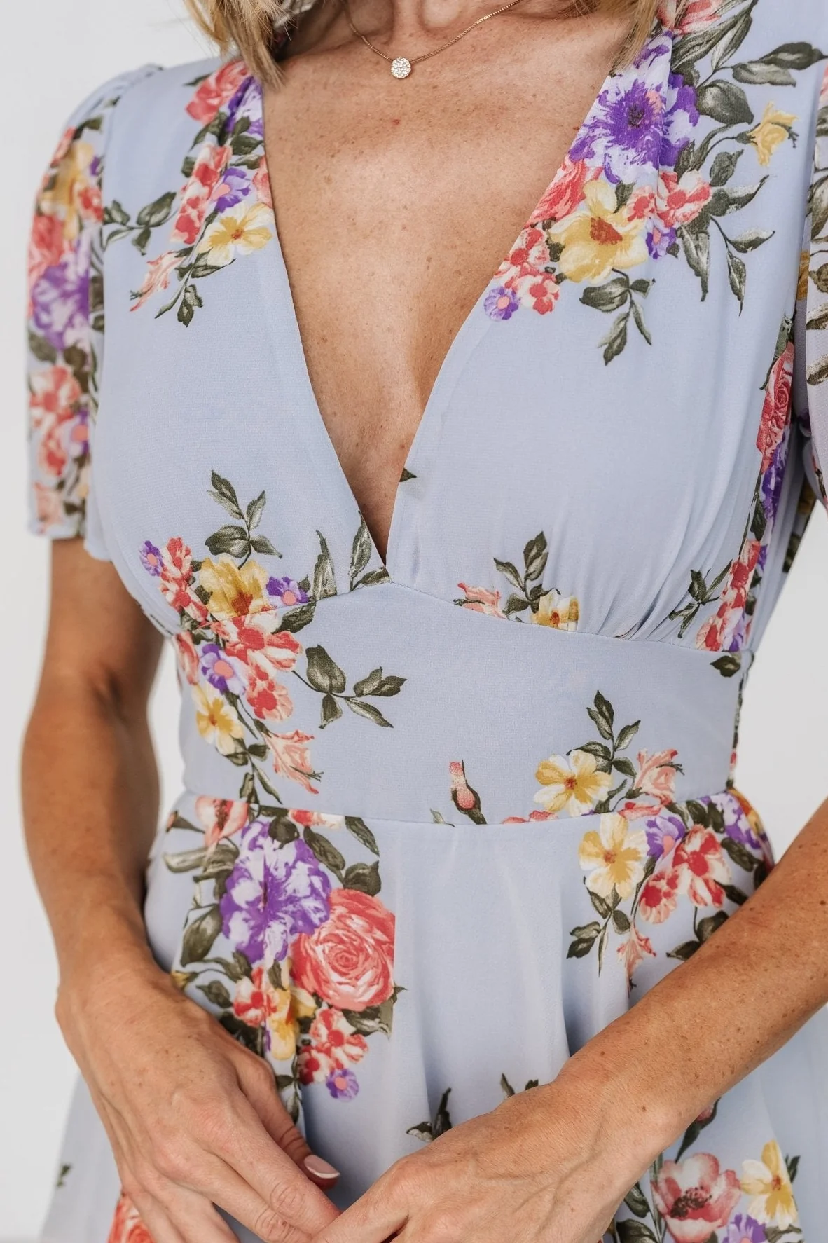 Montaigne Ruffle Maxi Dress | Light Blue Floral - Image 2