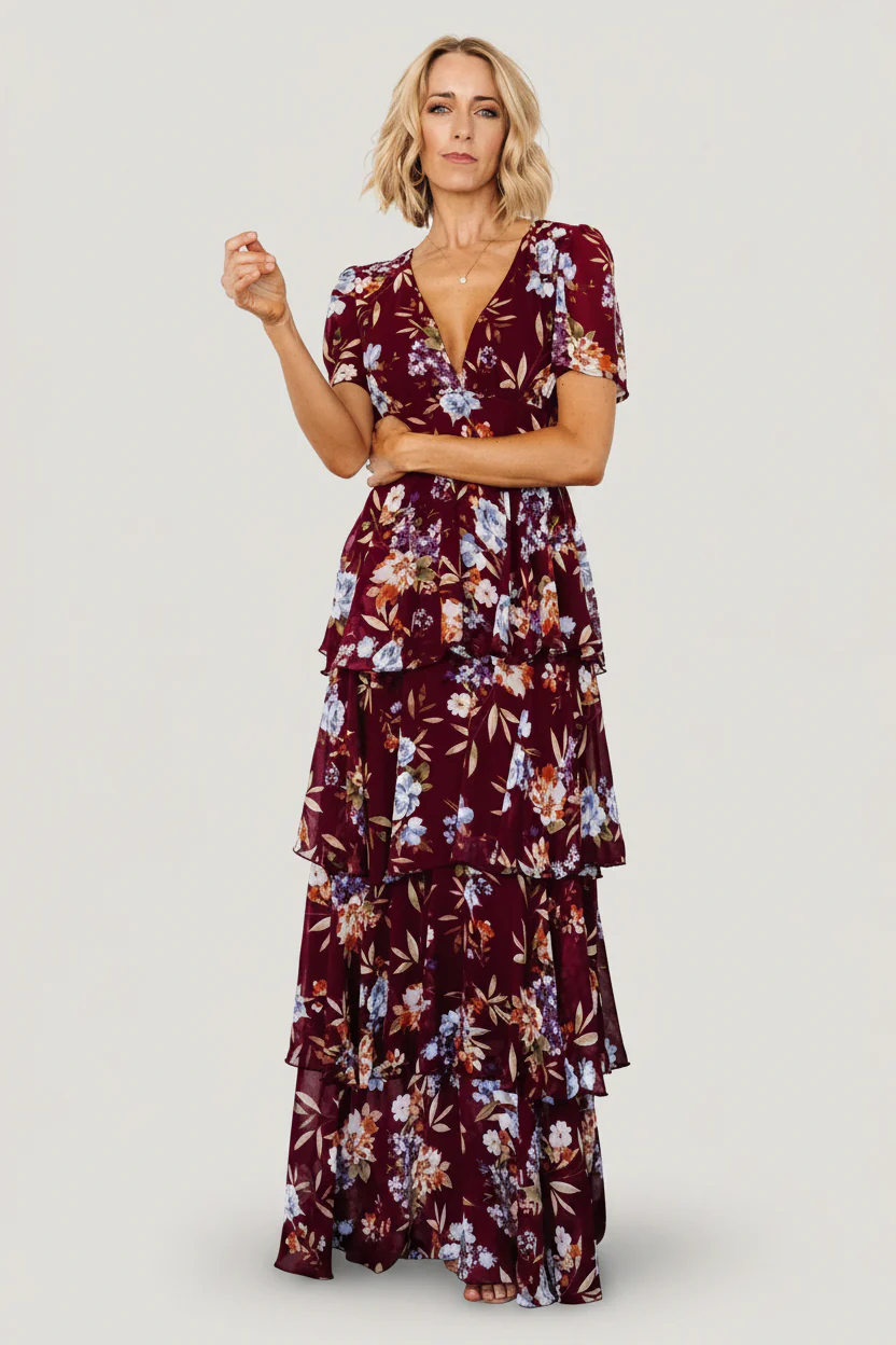 Montaigne Ruffle Maxi Dress | Mulberry Floral - Image 5