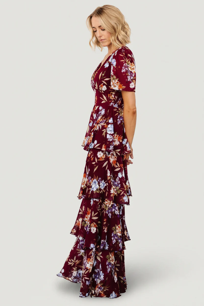 Montaigne Ruffle Maxi Dress | Mulberry Floral - Image 6