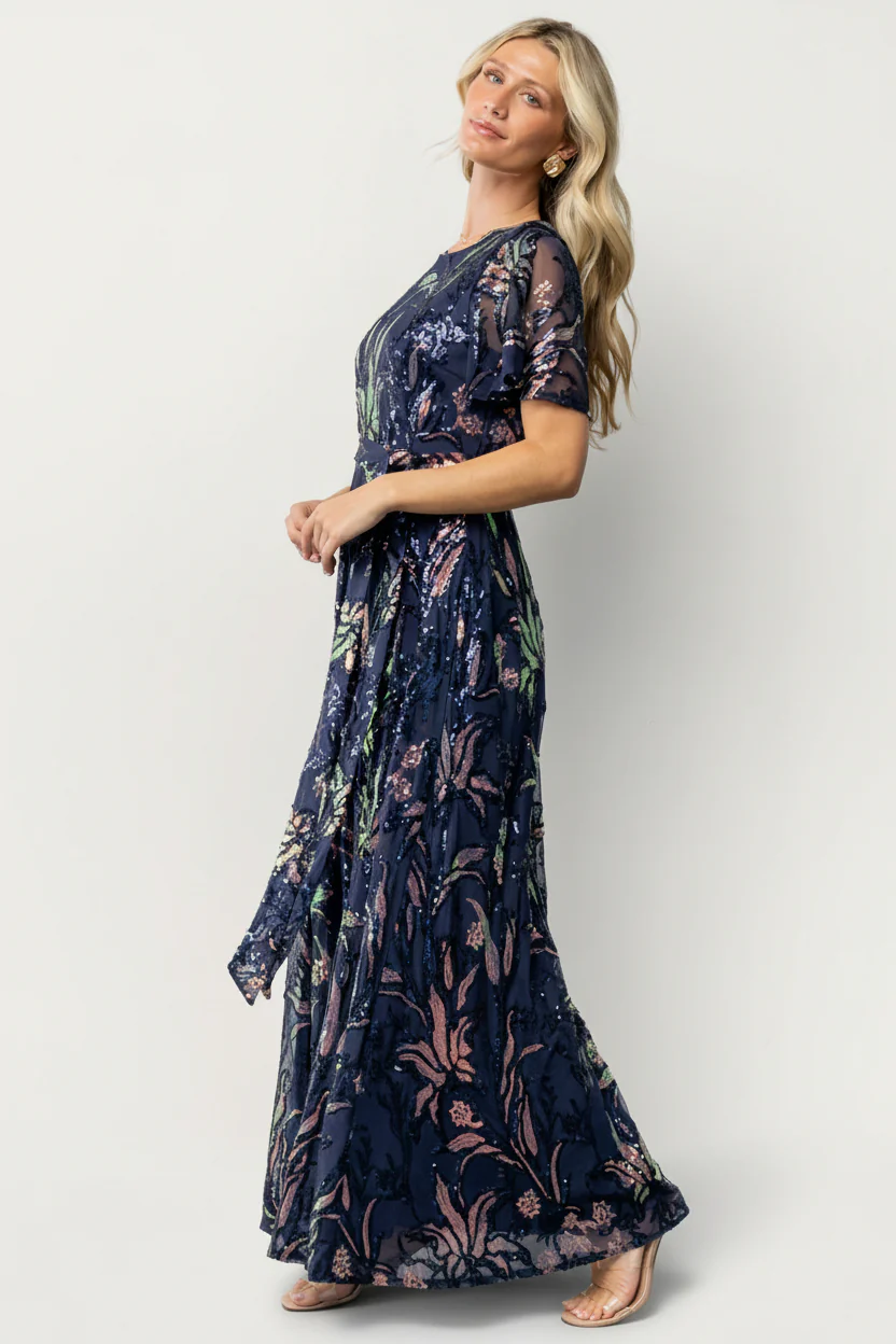 Muse Sequin Maxi Dress | Dark Blue Multi - Image 6