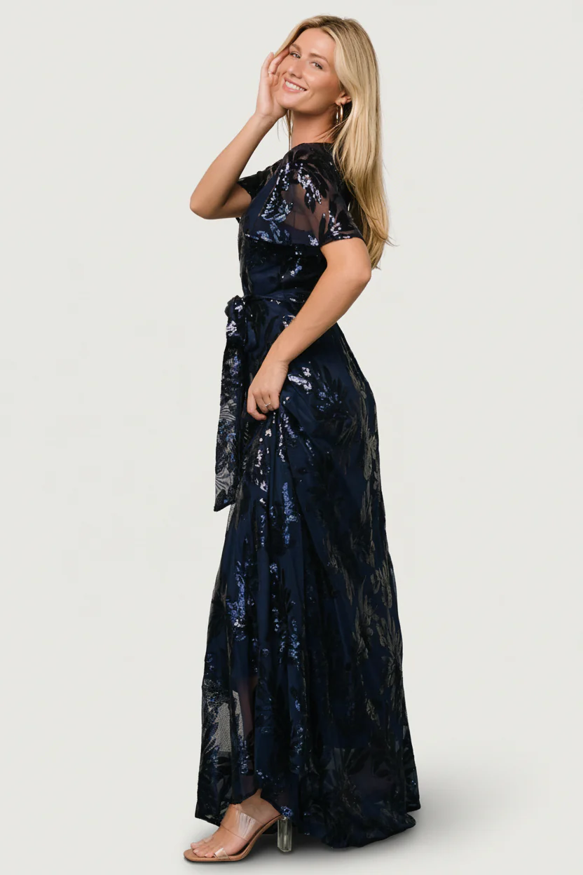 Muse Sequin Maxi Dress | Navy - Image 6