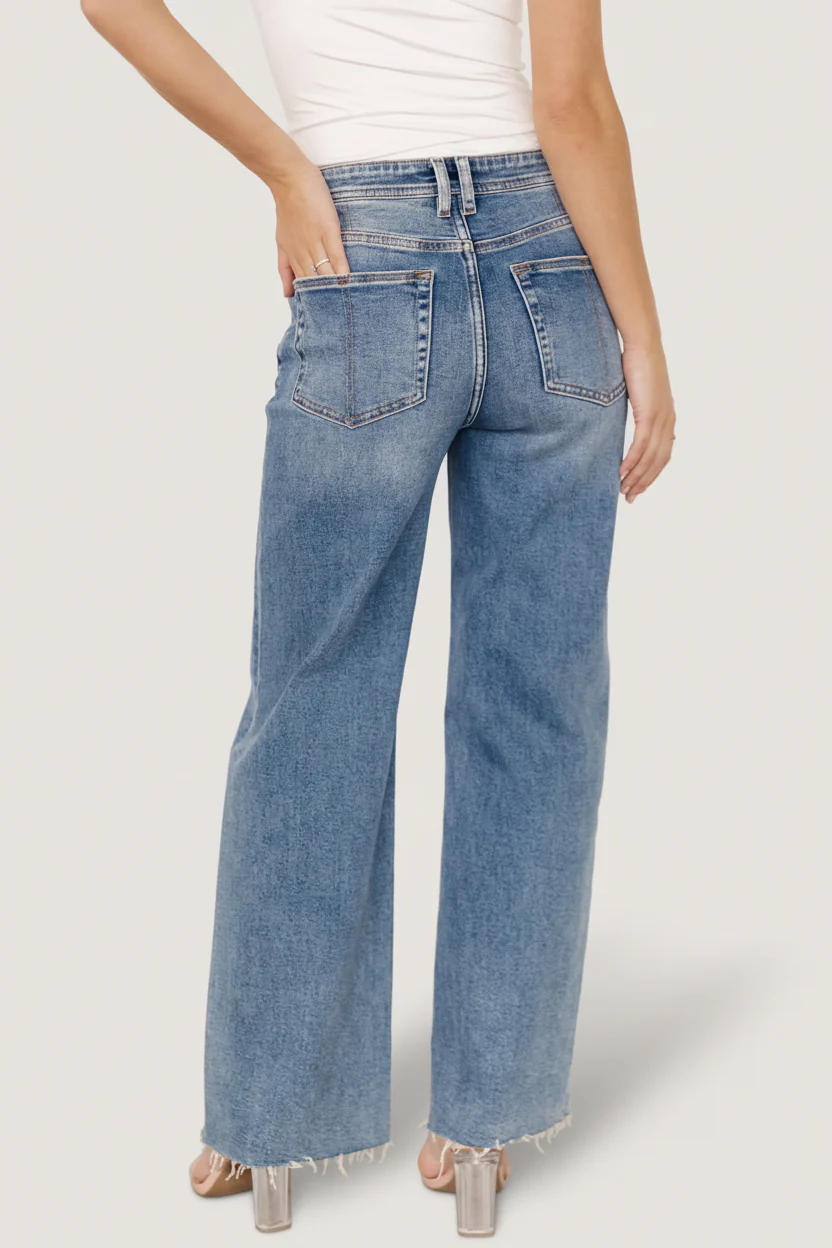 Noah High Rise Straight Leg Jeans | Medium Wash - Image 5