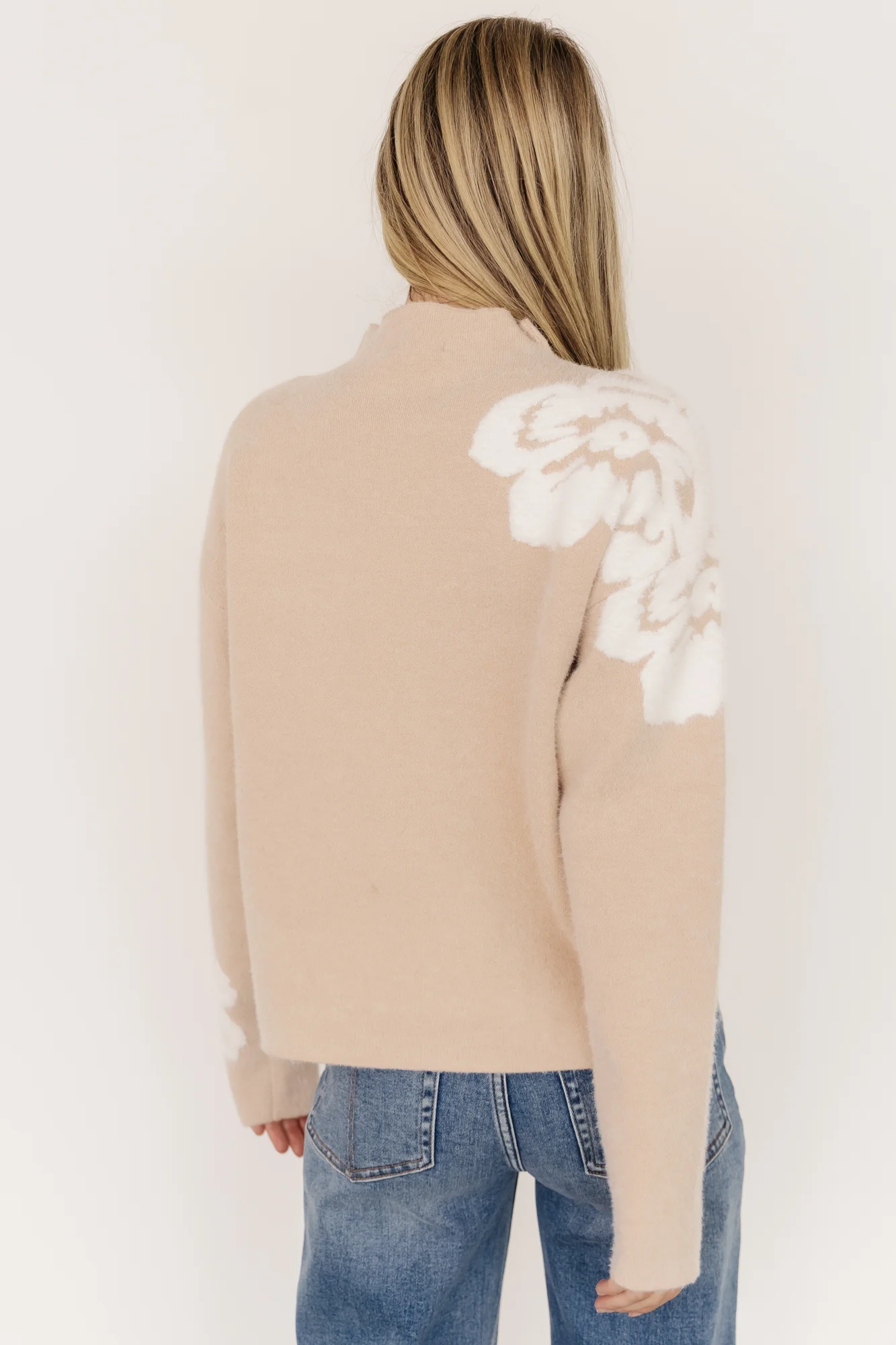 Oda Floral Sweater | Natural + Off White - Image 5