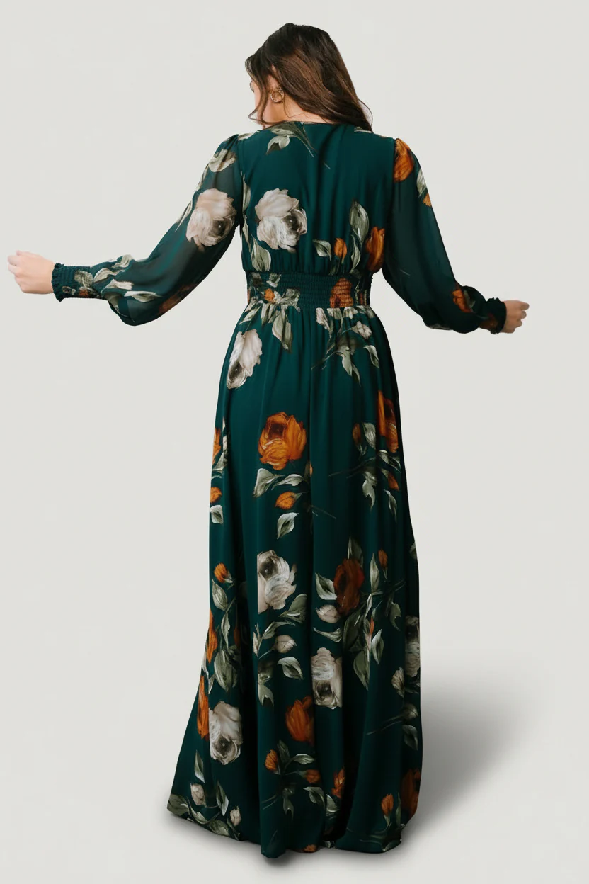 Olivia Maxi Dress | Deep Topaz Floral - Image 5