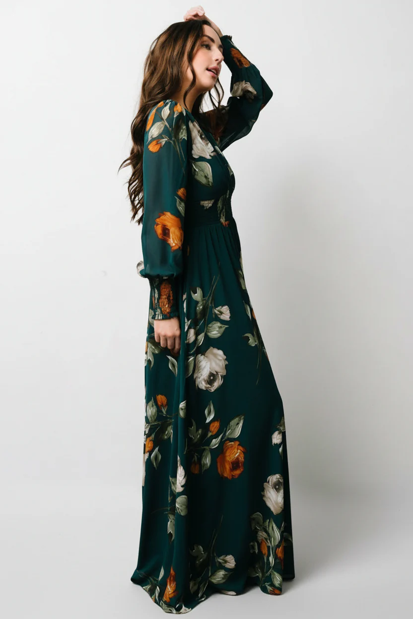 Olivia Maxi Dress | Deep Topaz Floral - Image 6
