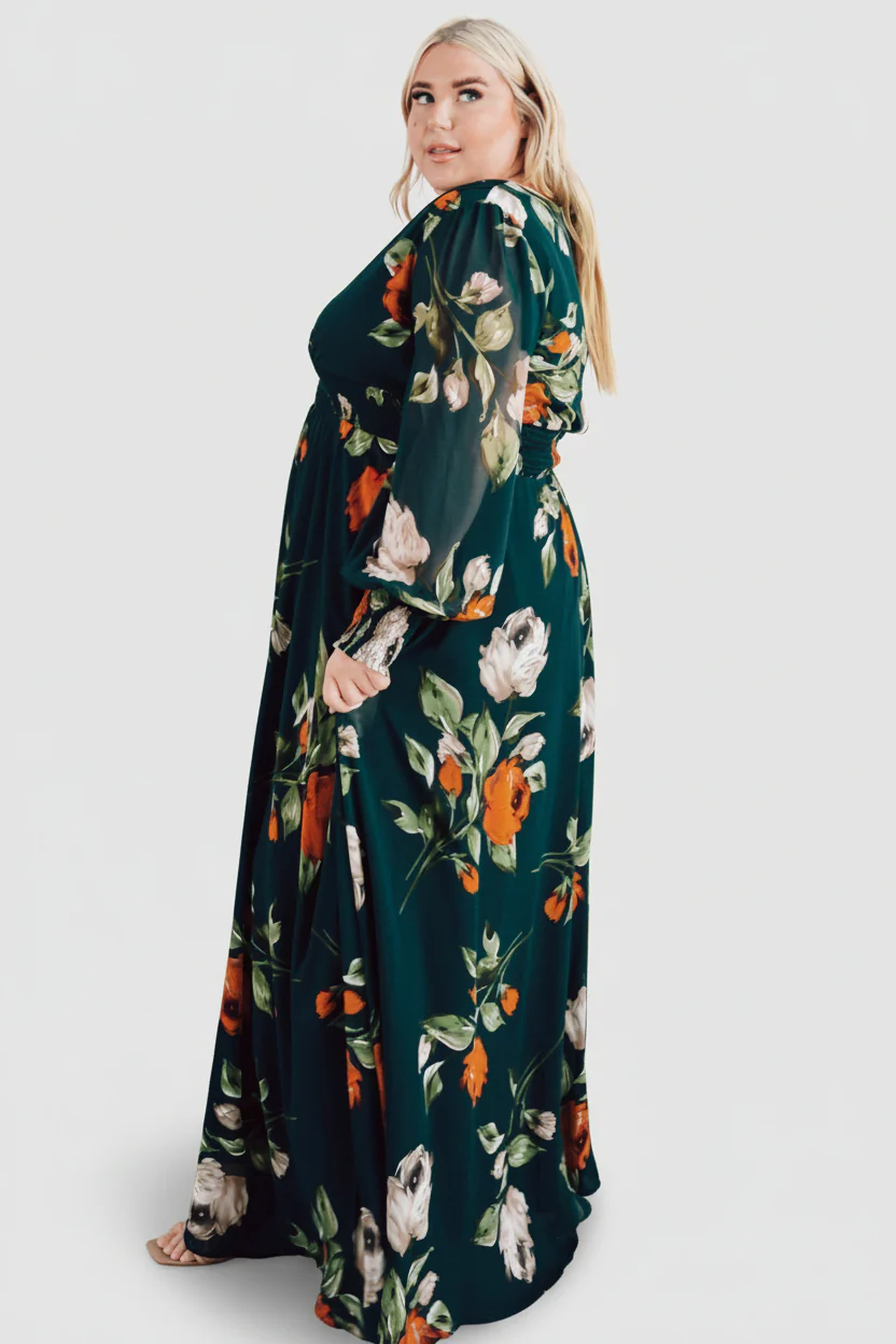 Olivia Maxi Dress | Deep Topaz Floral - Image 7