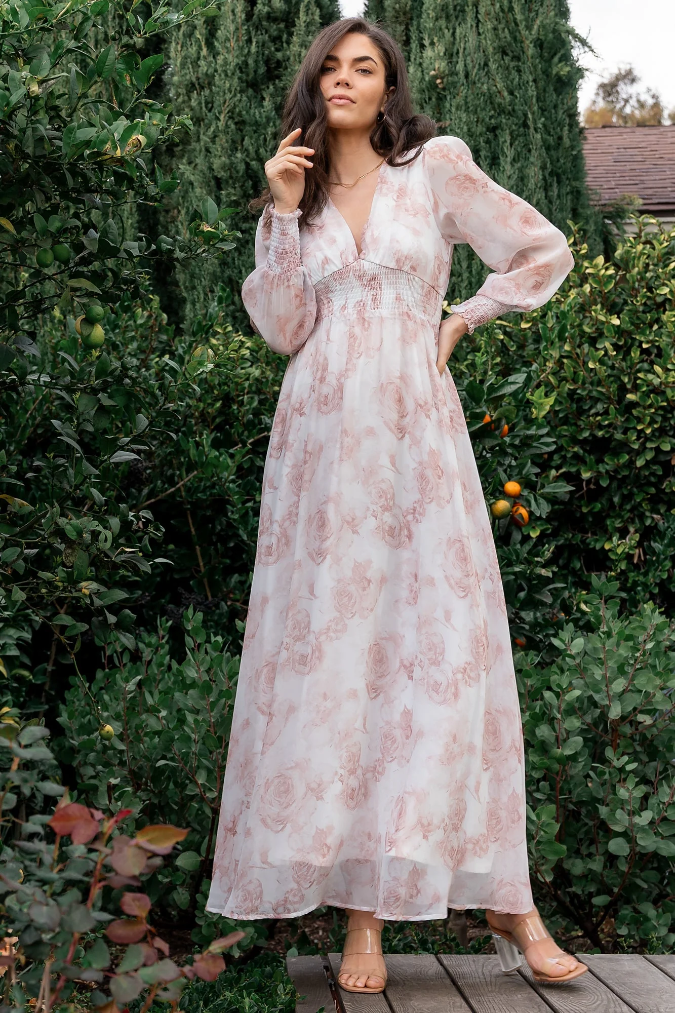 Olivia Maxi Dress | Pink Floral - Image 4