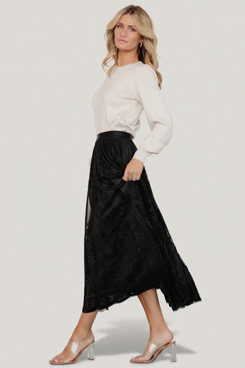 Palini Velvet Skirt | Black - Image 4