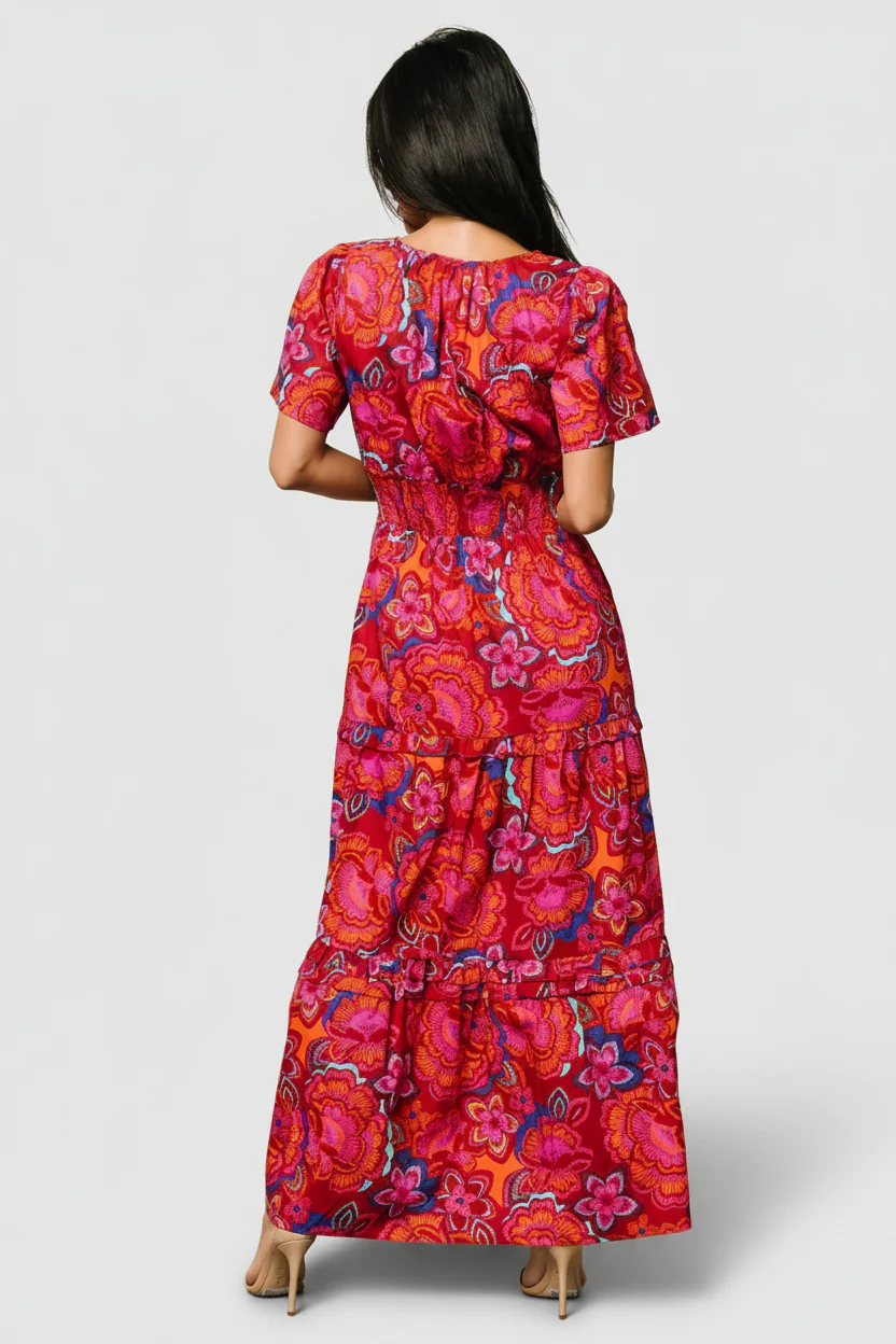 Palmer Tiered Maxi Dress | Multi Floral - Image 5