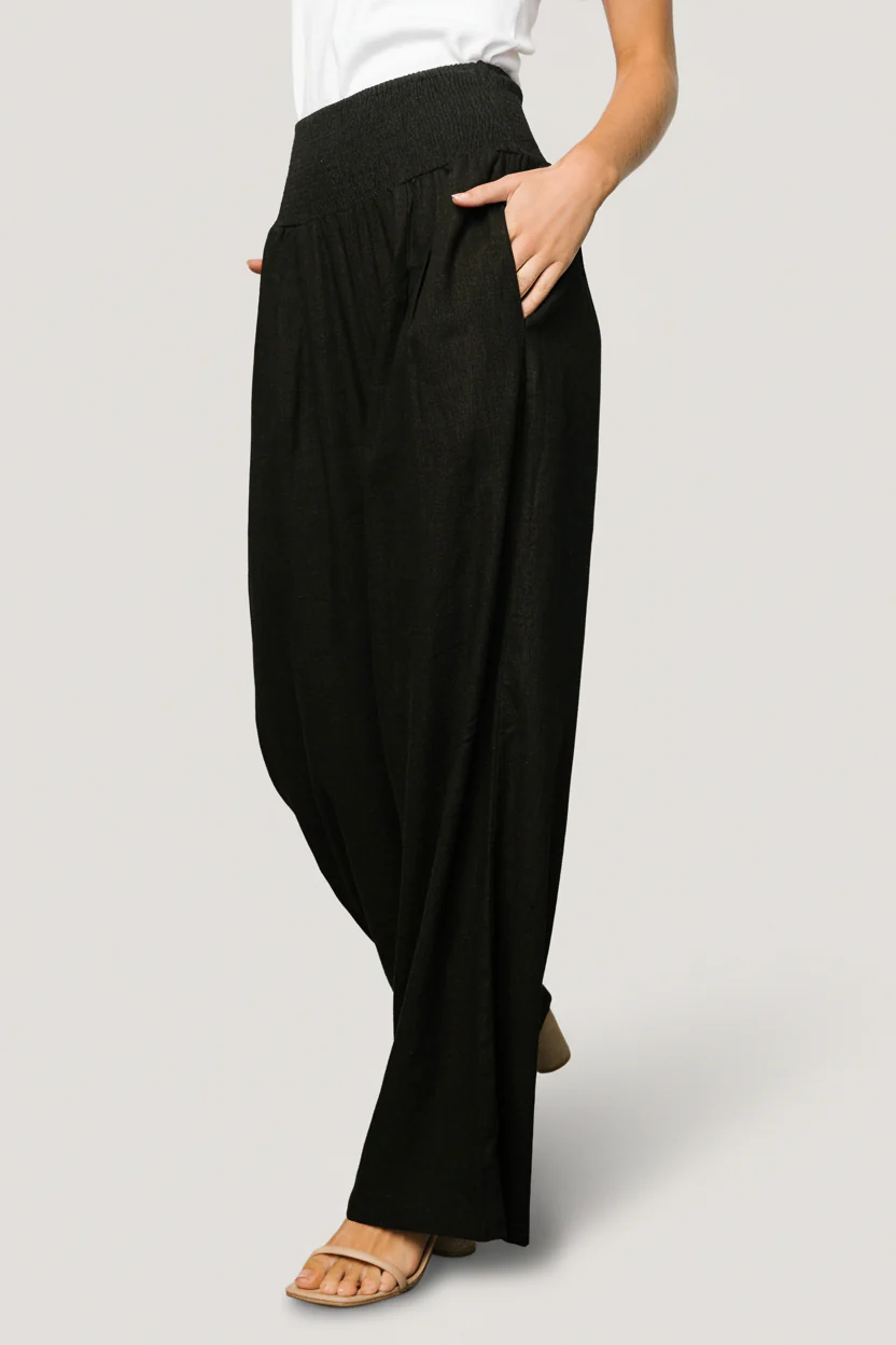 Parvati Smocked Waist Pants | Black - Image 7