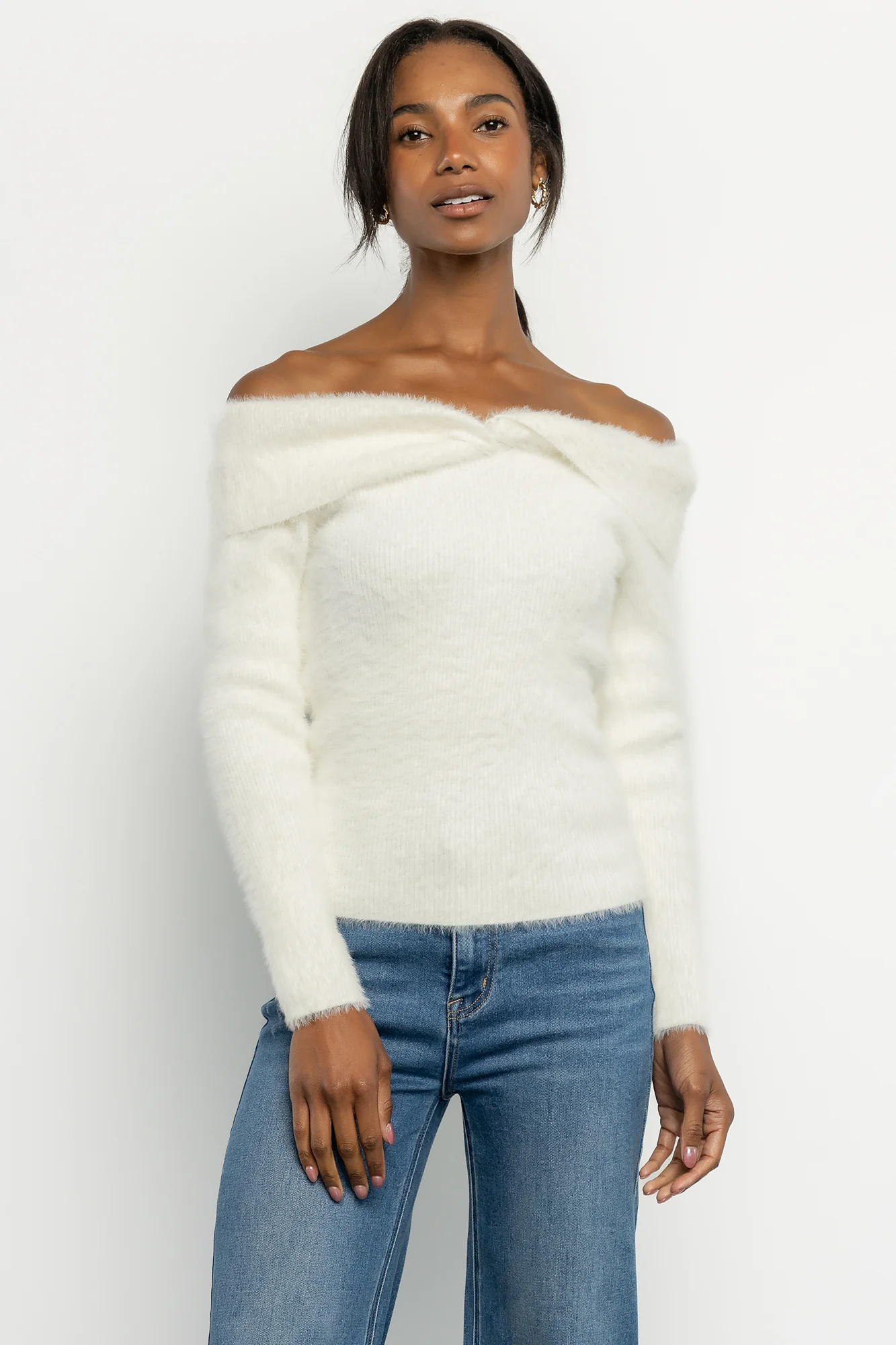Perla Off Shoulder Sweater | Ivory - Image 2