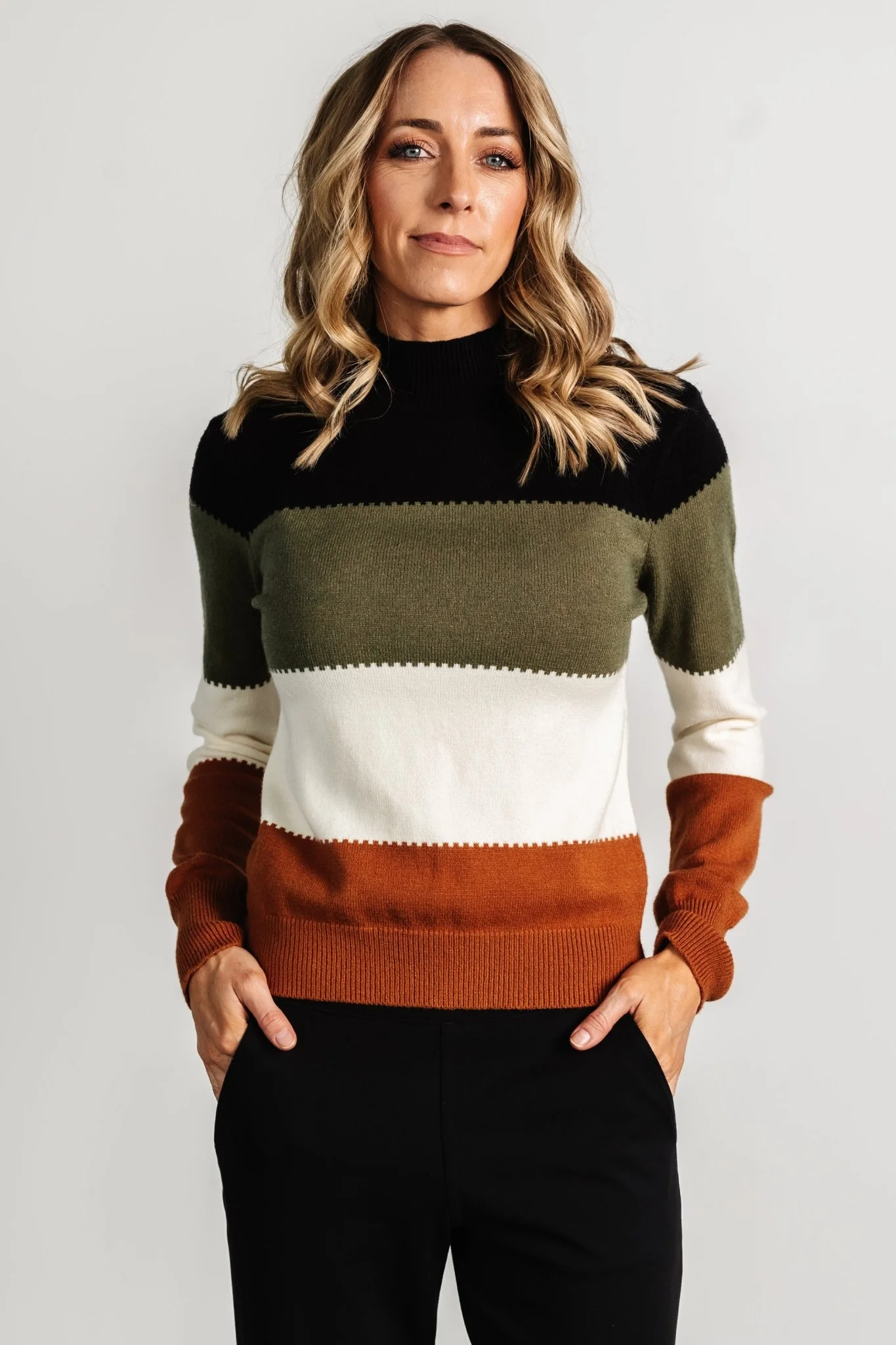 Porter Color Block Sweater | Black Multi - Image 2
