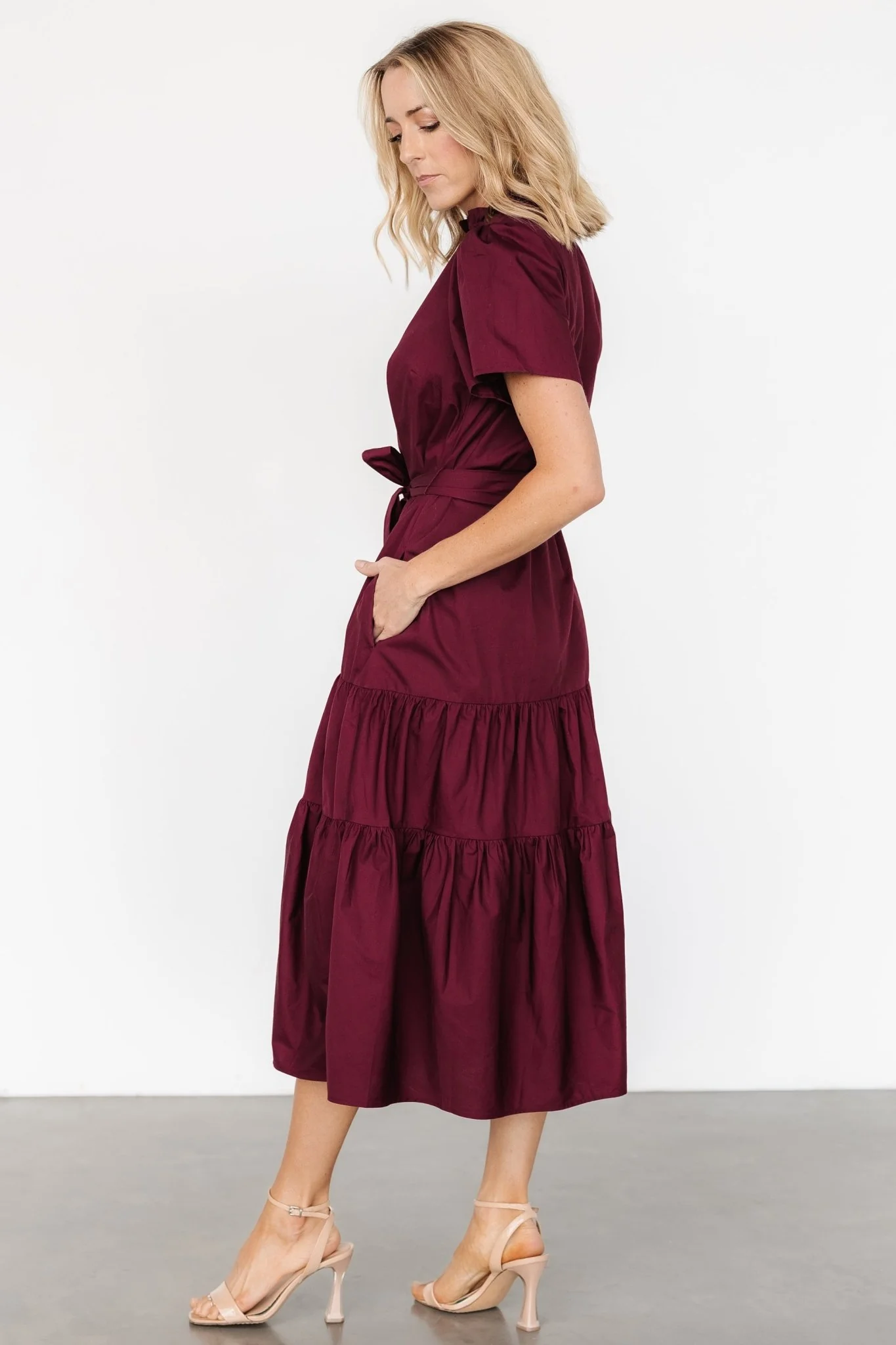Providence Poplin Dress | Wine - Image 7