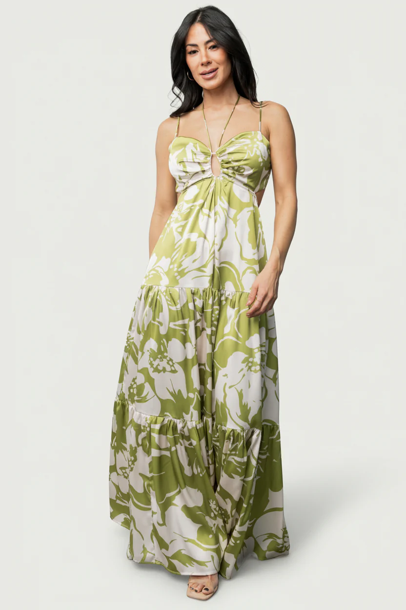 Querida Maxi Dress | Green Floral - Image 2