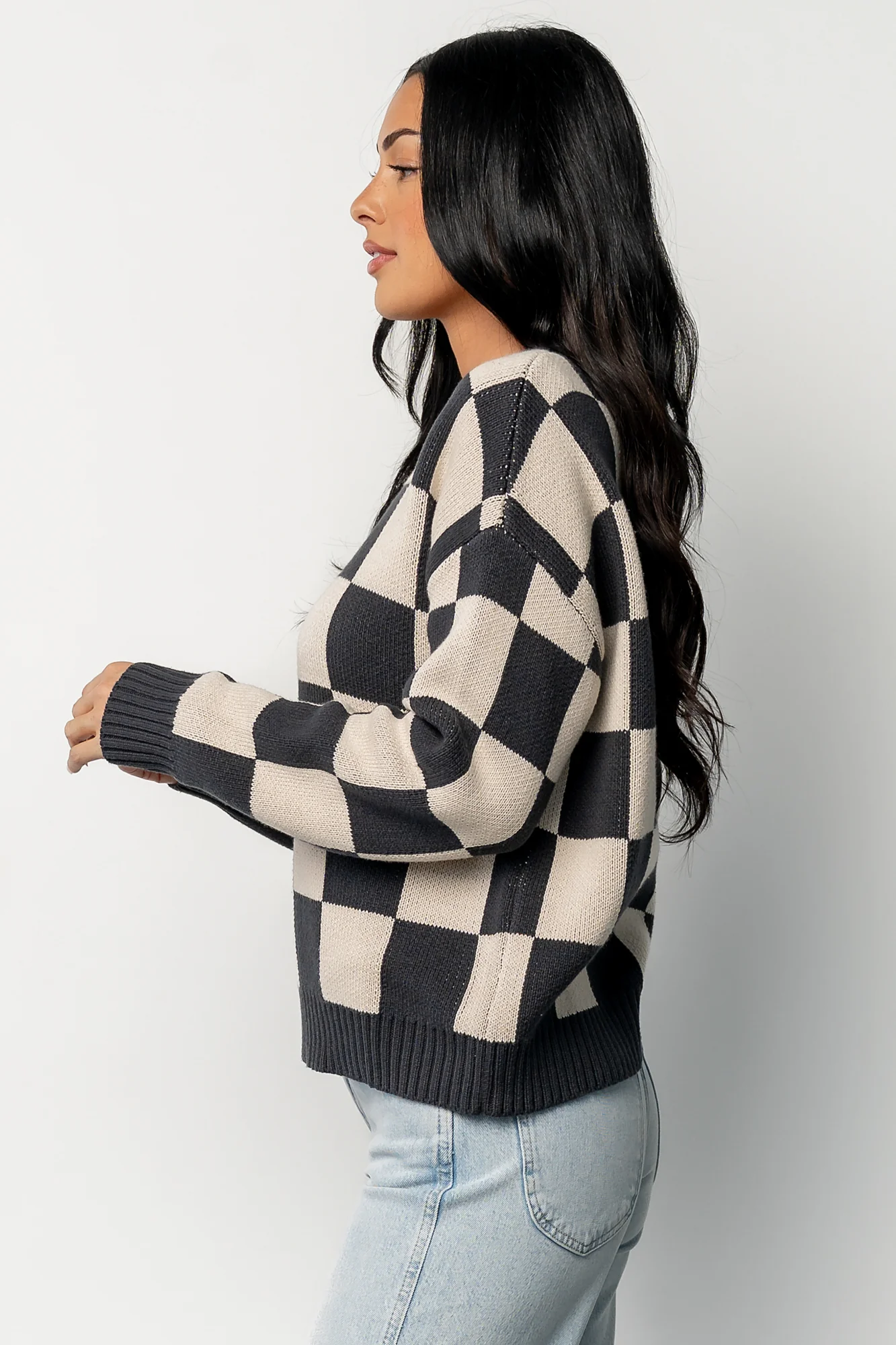 Quincy Checkered Sweater | Deep Jade - Image 7