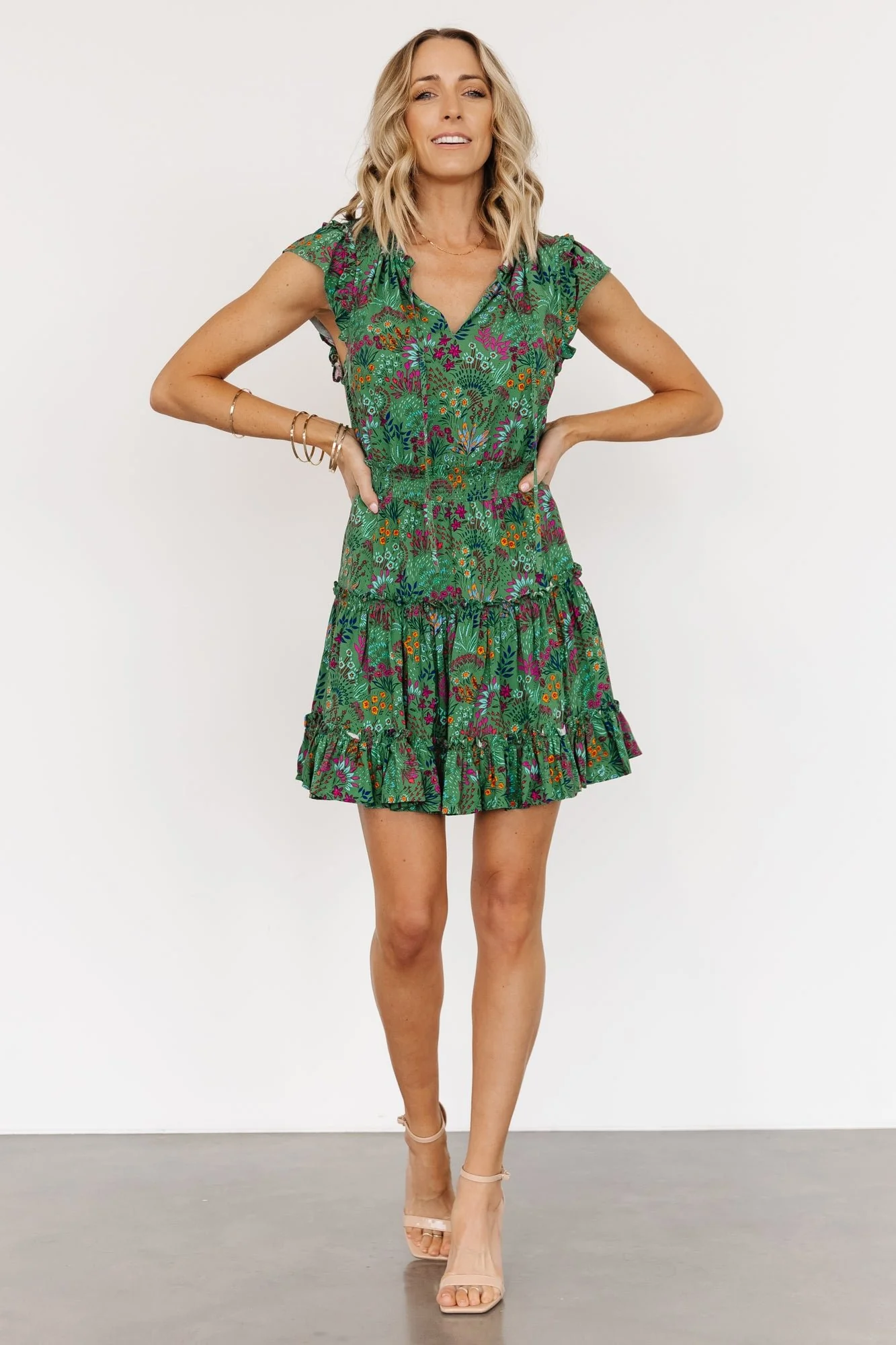 Rio Short Dress | Green Multi - Image 3