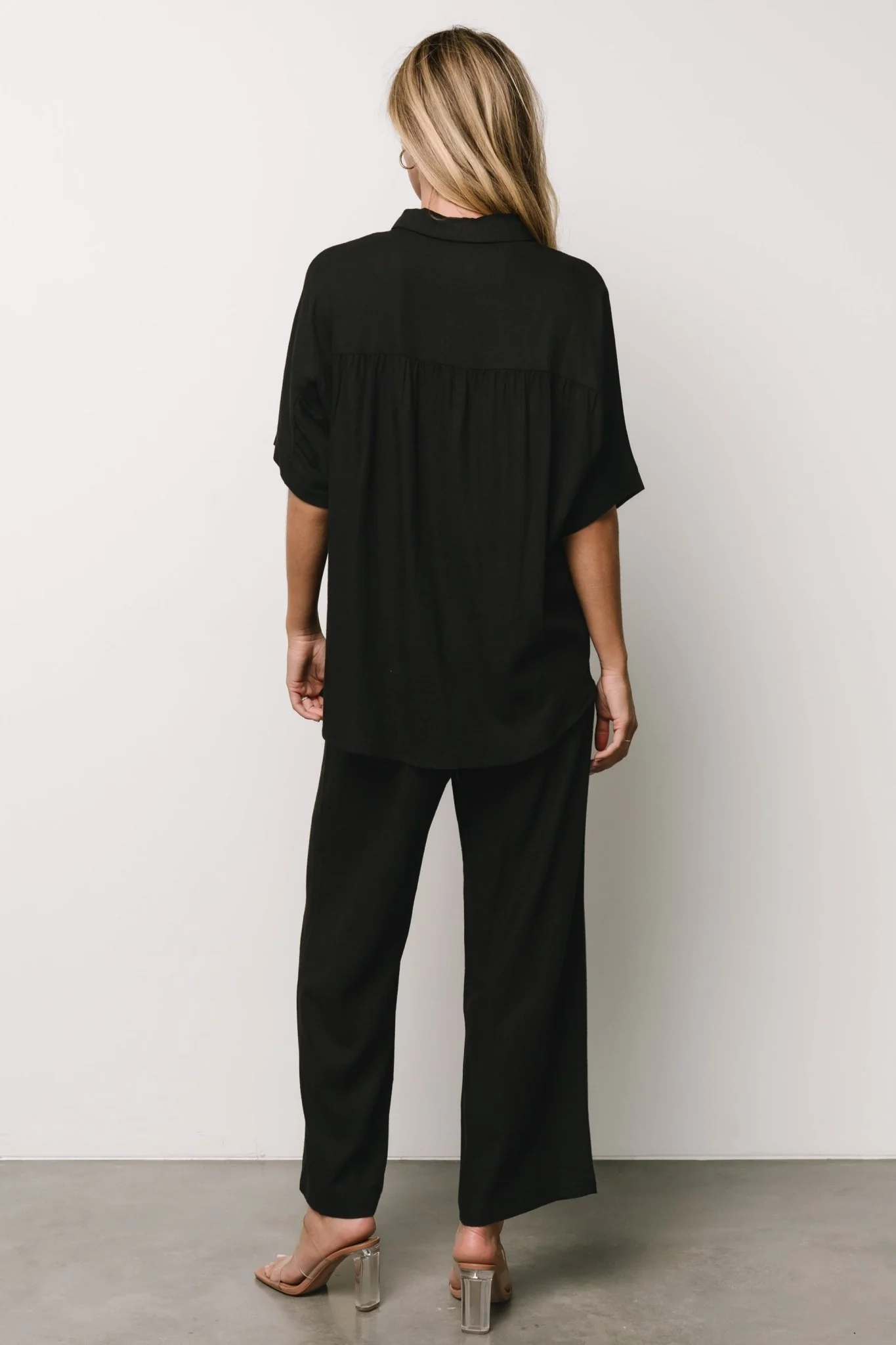 Romy Button Top | Black - Image 6