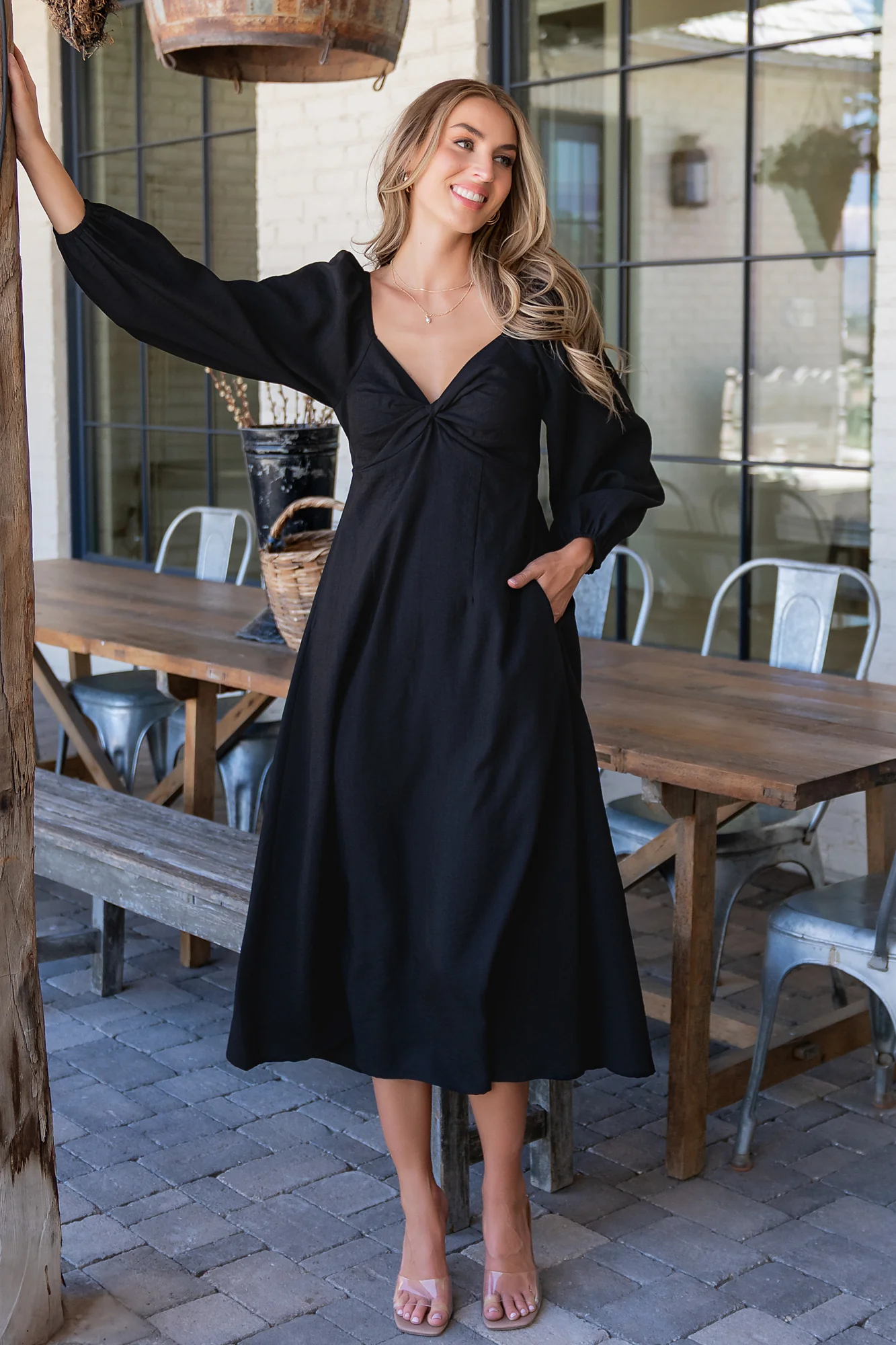 Rosalie Back Tie Dress | Black - Image 4