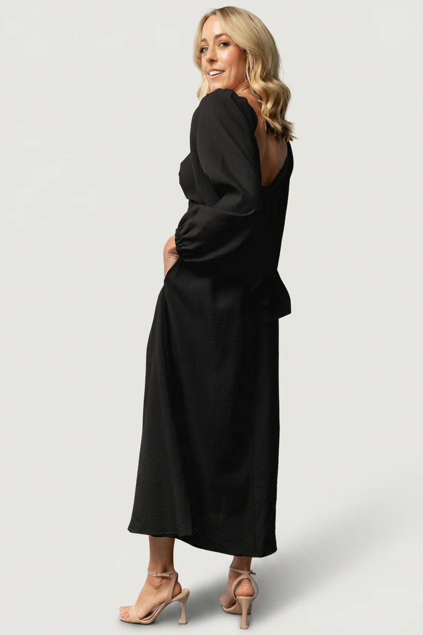 Rosalie Back Tie Dress | Black - Image 6